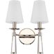 Baxter 2 Light 12 inch Polished Nickel Sconce Wall Light