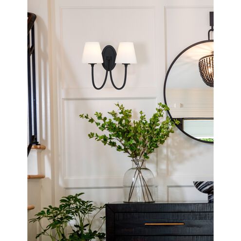 Juno 2 Light 15 inch Black Forged Sconce Wall Light