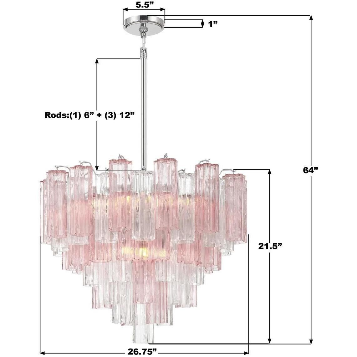 Addis 12 Light 26.75 inch Polished Chrome Chandelier Ceiling Light in Spring