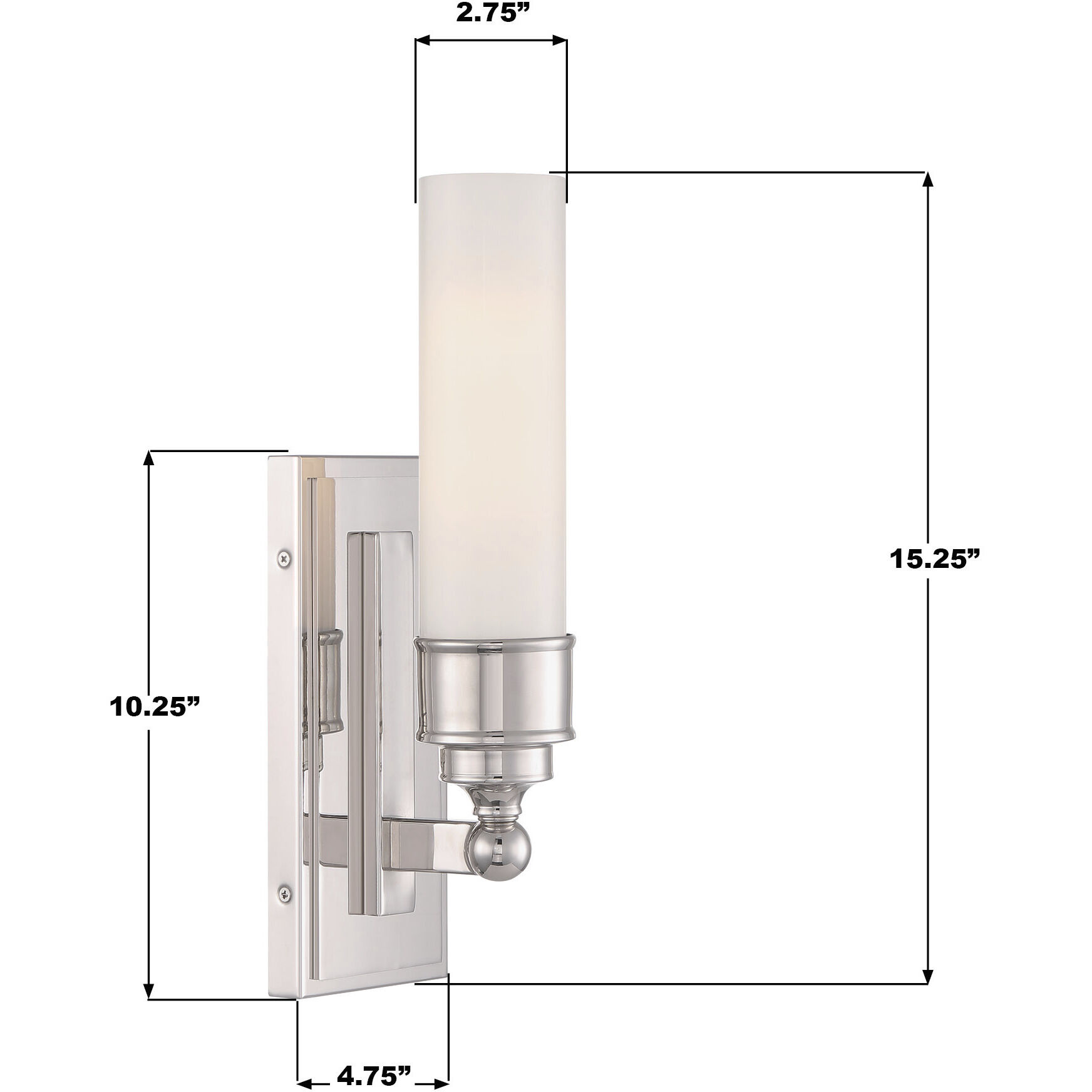 Wilcox Bath Sconce Wall Light in Polished Nickel