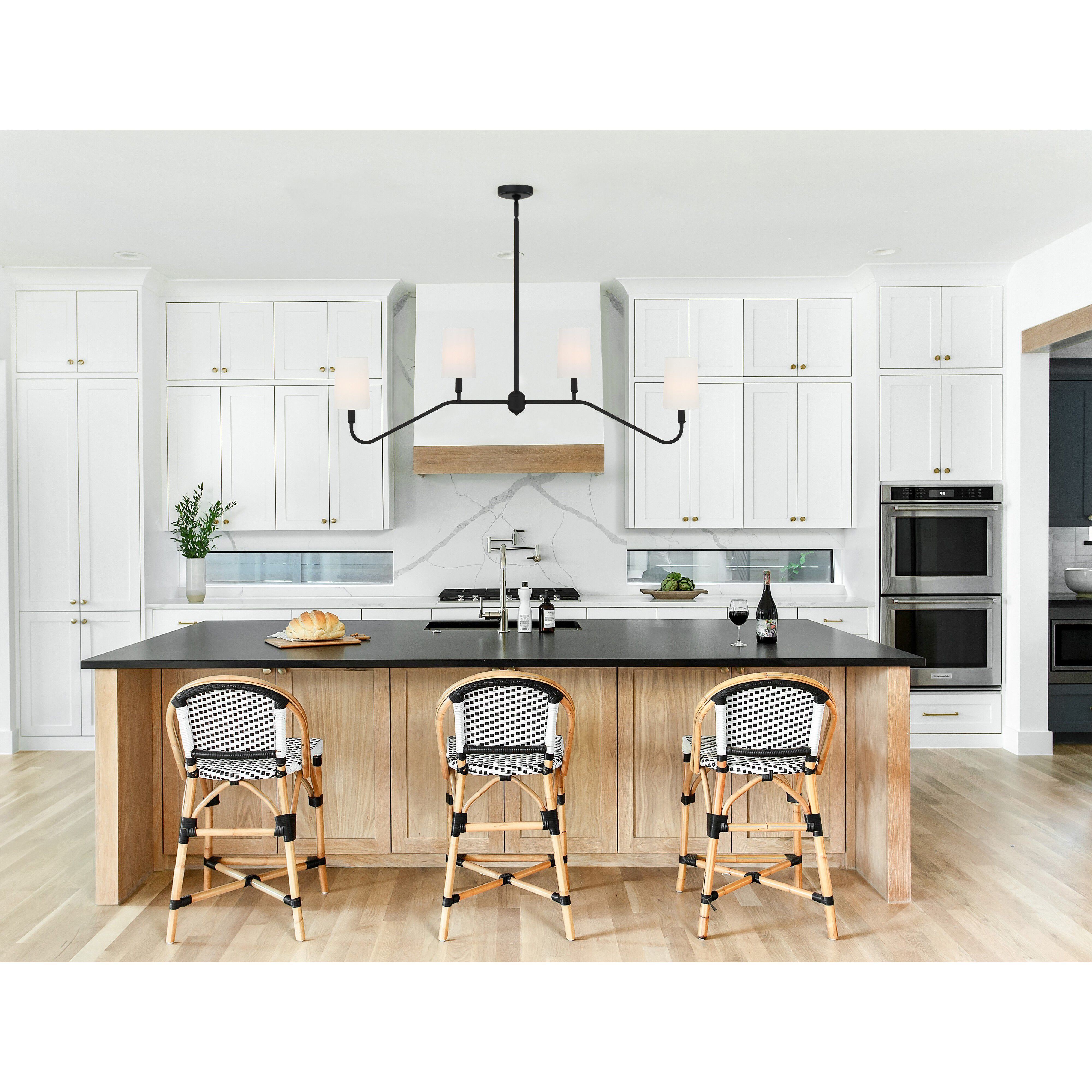 Keenan 4 Light 48 inch Black Forged Chandelier Ceiling Light