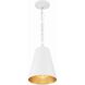 Alston 2 Light 10 inch Matte White and Antique Gold Mini Pendant Ceiling Light