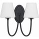 Juno 2 Light 15 inch Black Forged Sconce Wall Light