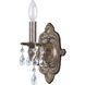Paris Market Sconce Wall Light in Clear Hand Cut, Venetian Bronze