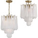 Ollie 4 Light 14.25 inch Aged Brass Pendant Ceiling Light in Sand Glass Clear