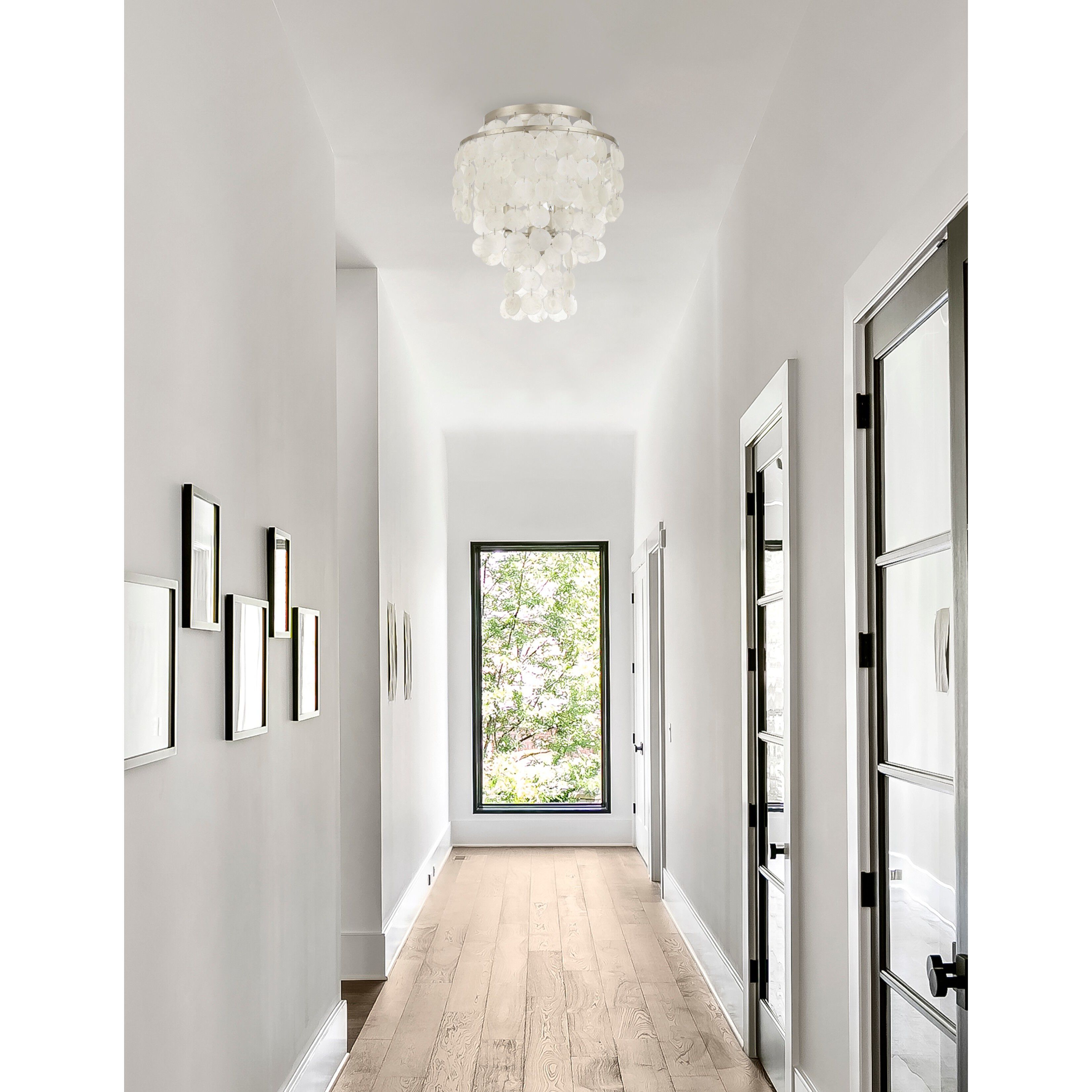 Brielle 3 Light 13 inch Antique Silver Flush Ceiling Light