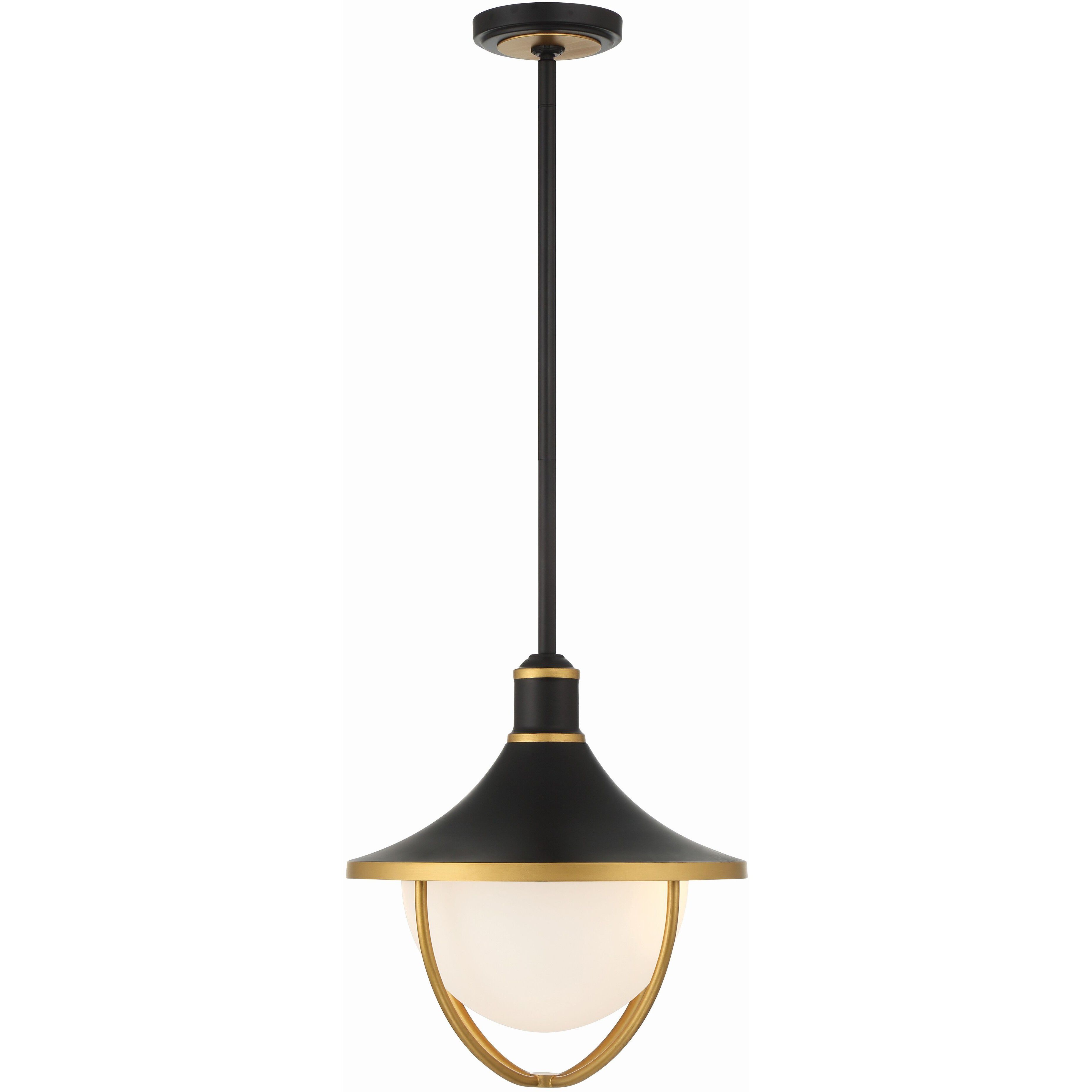 Atlas 3 Light 16.5 inch Matte Black/Textured Gold Outdoor Pendant