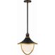 Atlas 3 Light 16.5 inch Matte Black/Textured Gold Outdoor Pendant