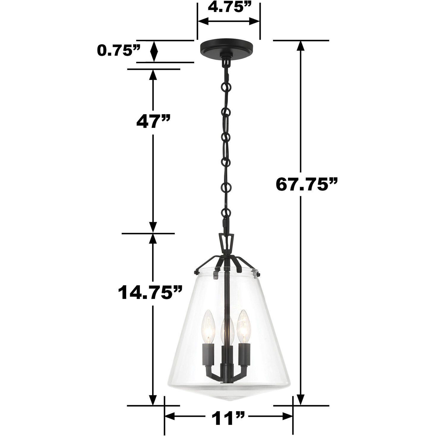 Voss Pendant Ceiling Light in Matte Black