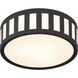Kendal 3 Light 14 inch Black Forged Flush Ceiling Light
