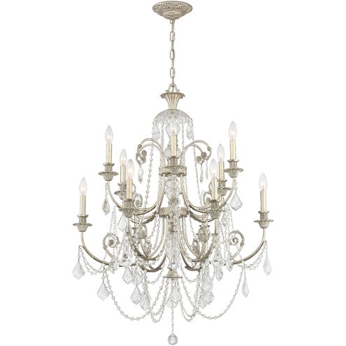 Regis 12 Light 32 inch Olde Silver Chandelier Ceiling Light in Clear Swarovski Strass