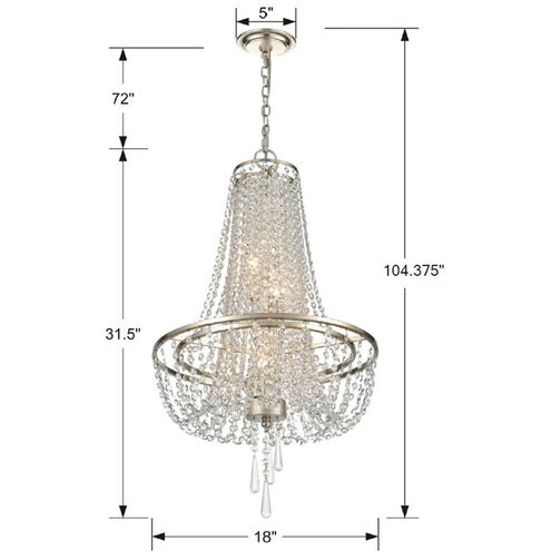Arcadia 4 Light 18 inch Antique Silver Chandelier Ceiling Light