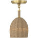 Jace 1 Light 6 inch Soft Gold Semi Flush Ceiling Light