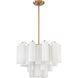 Addis 6 Light 19.75 inch Aged Brass Chandelier Ceiling Light in Tronchi Glass White