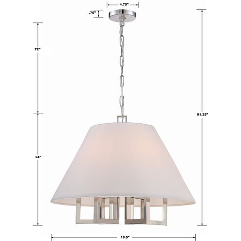Westwood 6 Light 24 inch Polished Nickel Chandelier Ceiling Light