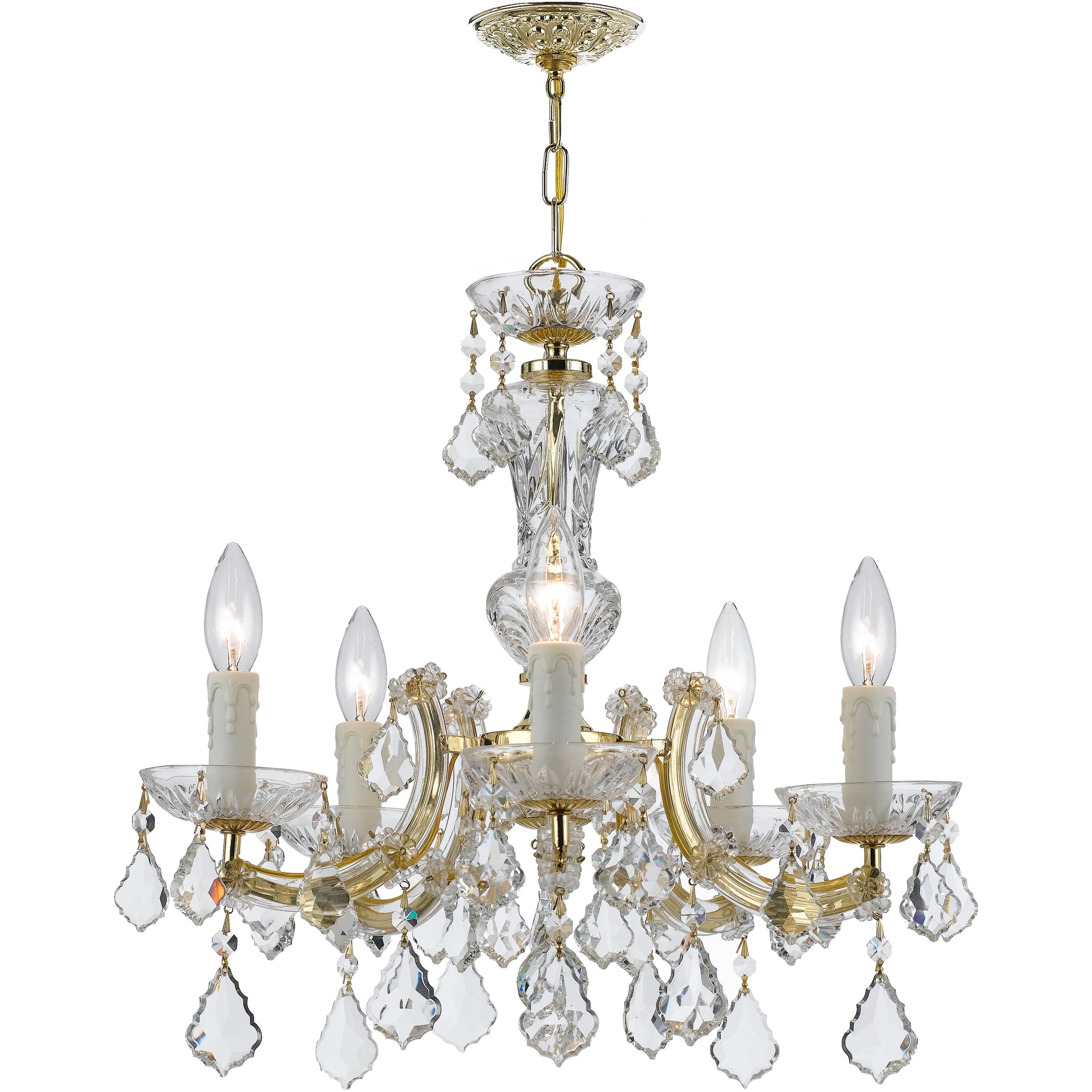 Maria Theresa 5 Light 20 inch Gold Chandelier Ceiling Light in Clear Hand Cut