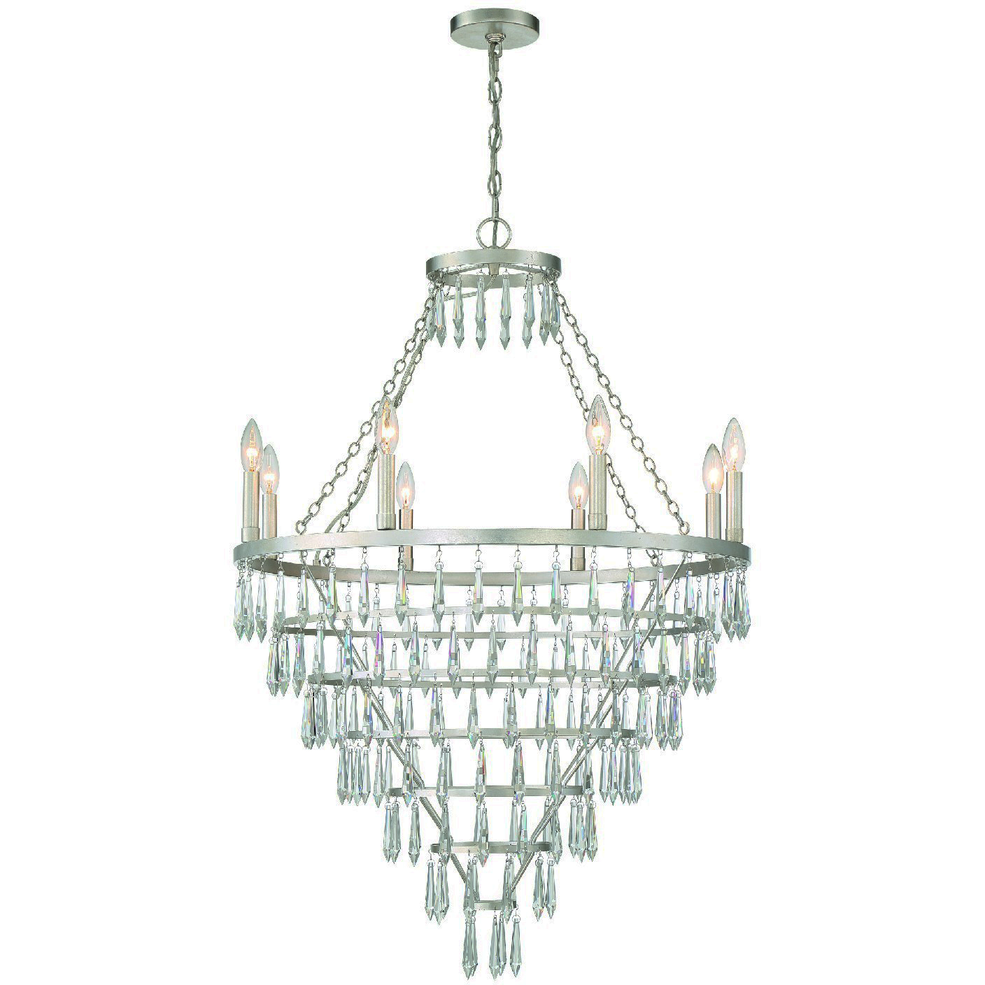 Lucille 8 Light 28 inch Antique Silver Chandelier Ceiling Light