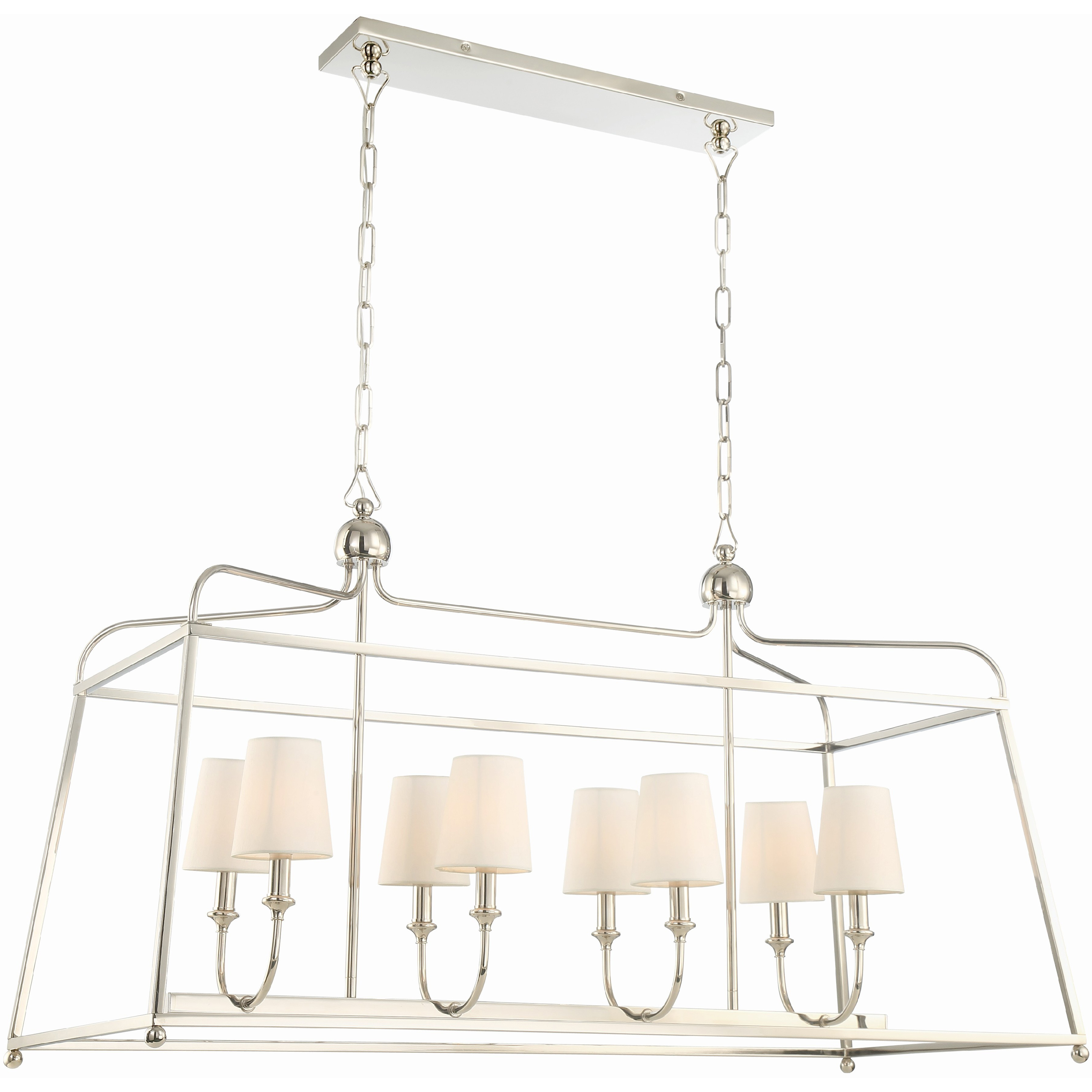 Sylvan 8 Light 42 inch Polished Nickel Linear Chandelier Ceiling Light