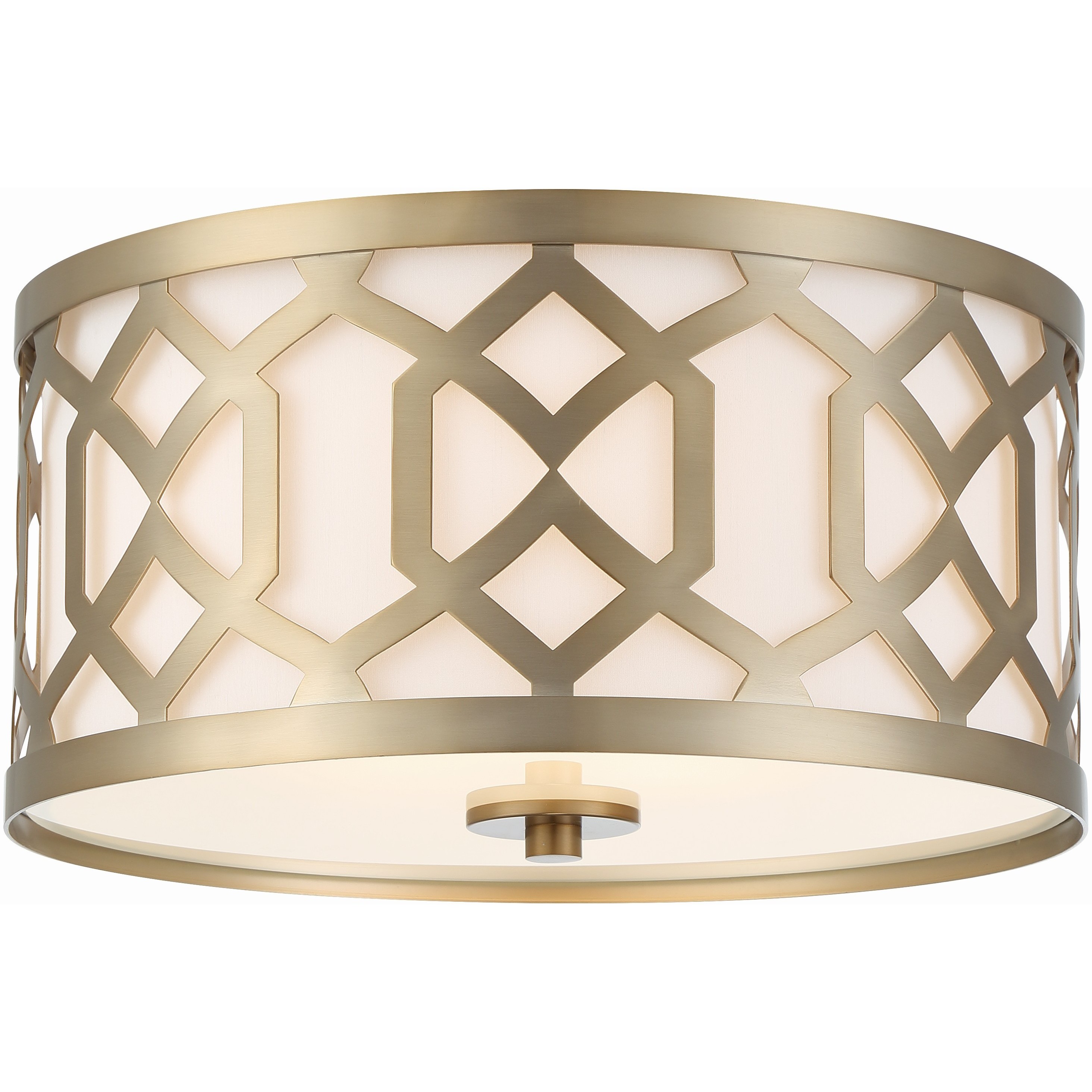 Jennings 3 Light 16.25 inch Aged Brass Flush Ceiling Light