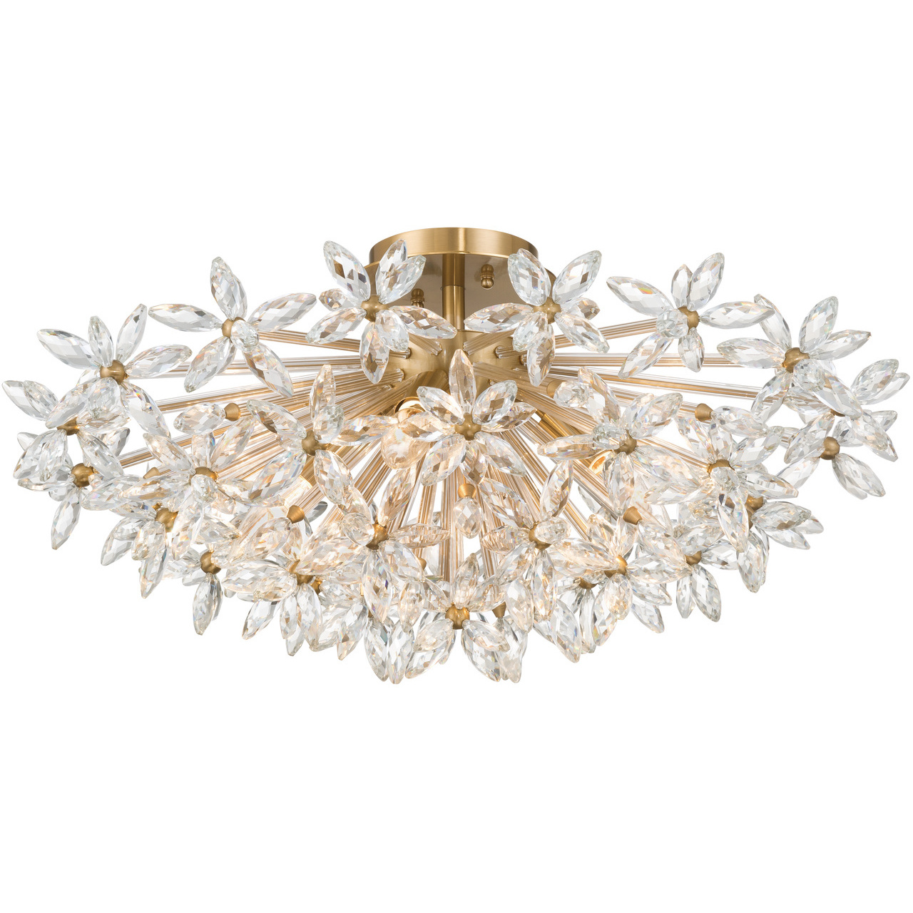 Adley 4 Light 25.25 inch Aged Brass Semi Flush Ceiling Light