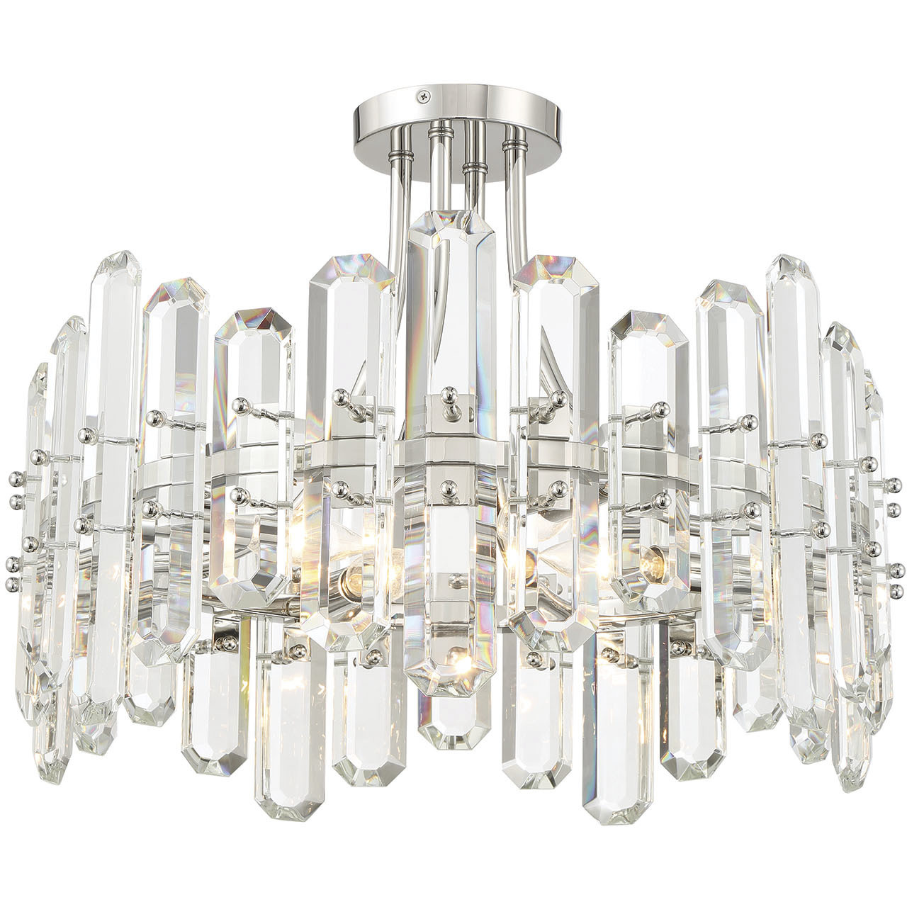 Bolton 4 Light 20.75 inch Polished Nickel Semi Flush Ceiling Light