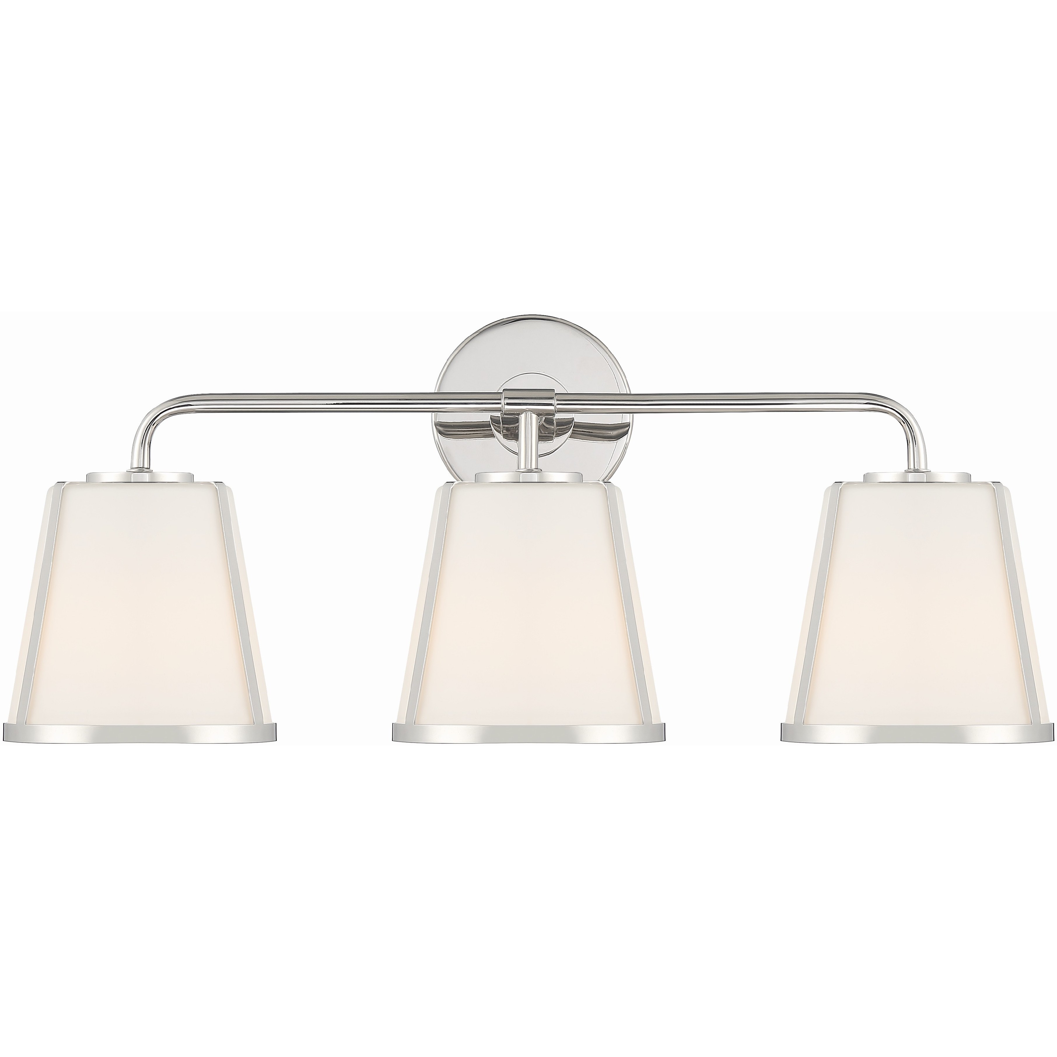 Fulton Bath Vanity Light Wall Light in Polished Nickel, White