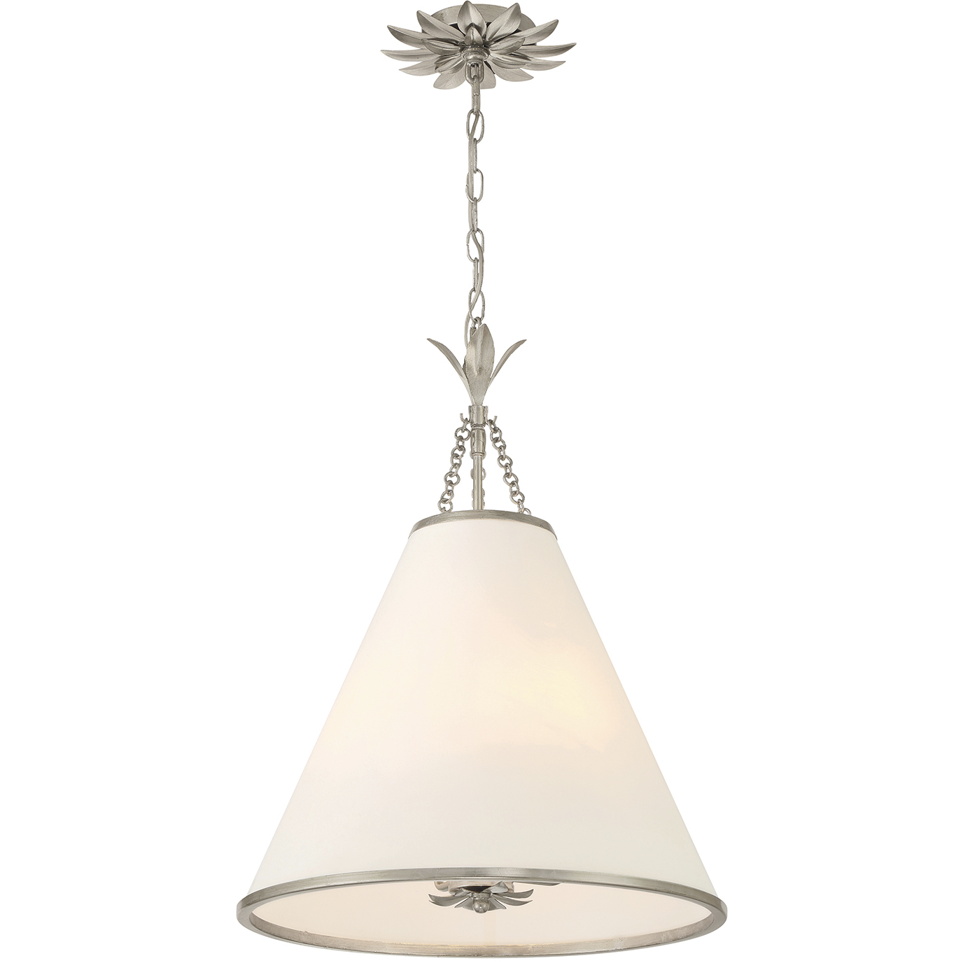 Broche 4 Light 18 inch Antique Silver Pendant Ceiling Light