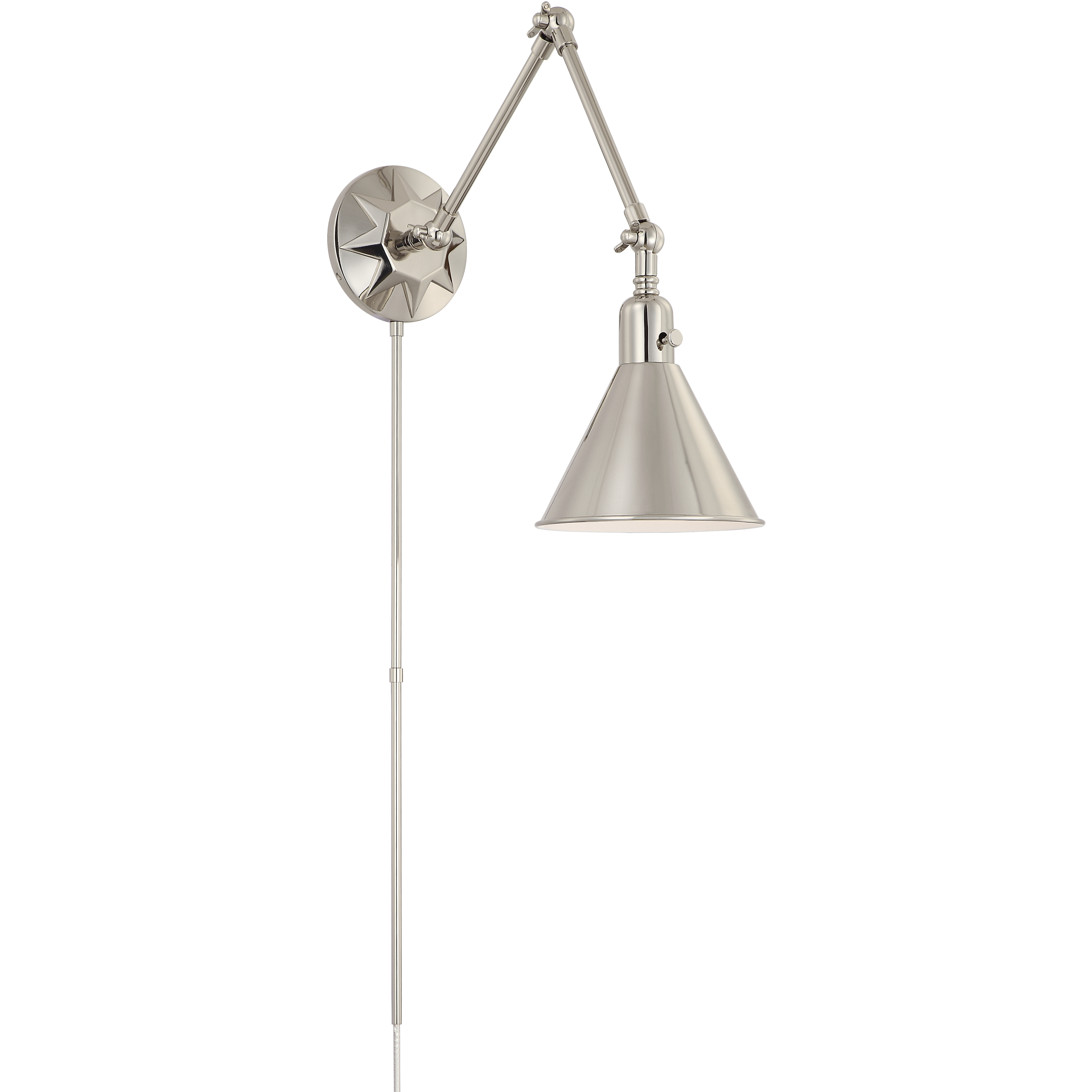 Morgan 24 inch 60.00 watt Polished Nickel Task Sconce Wall Light