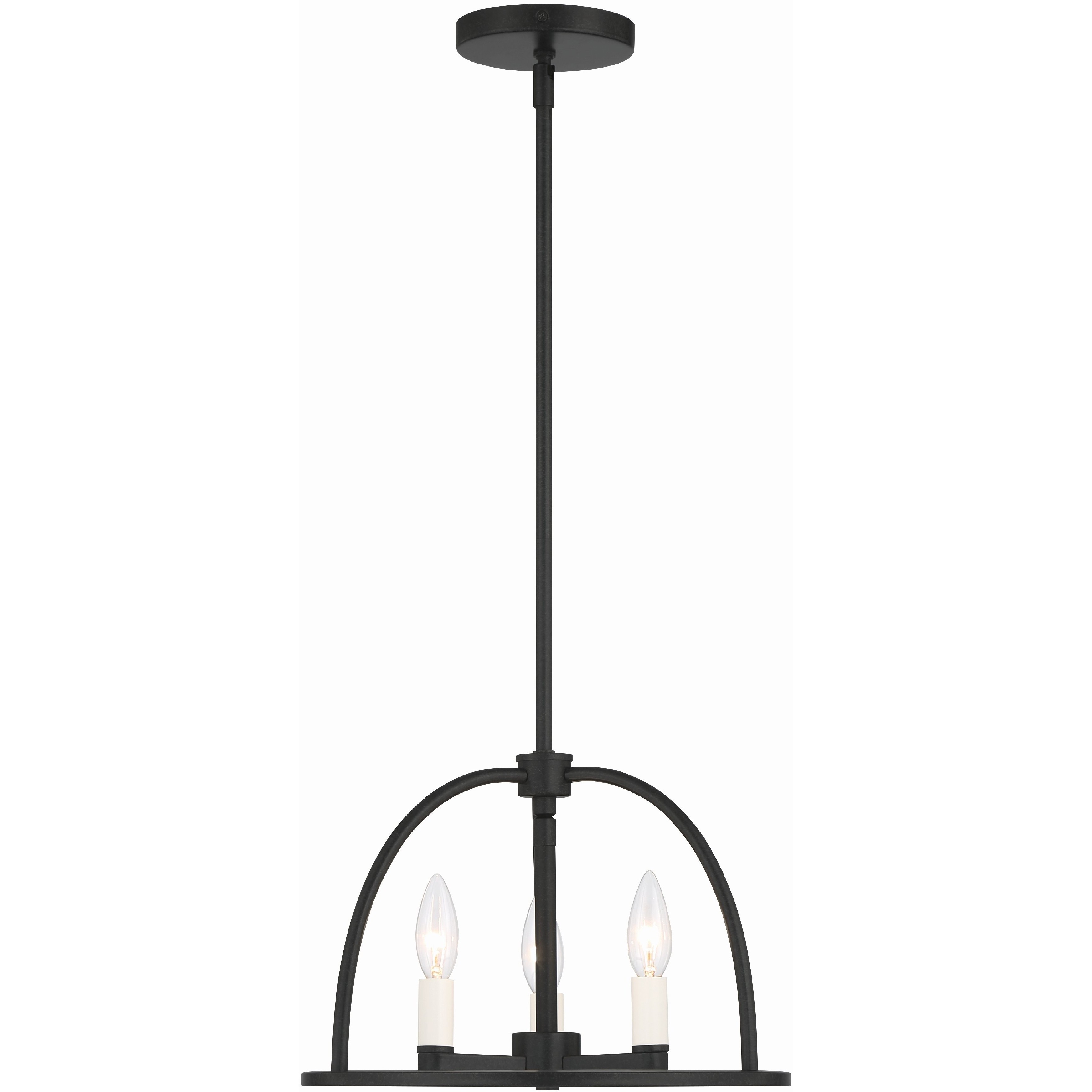 Abbott 3 Light 13.75 inch Black Mini Chandelier Ceiling Light