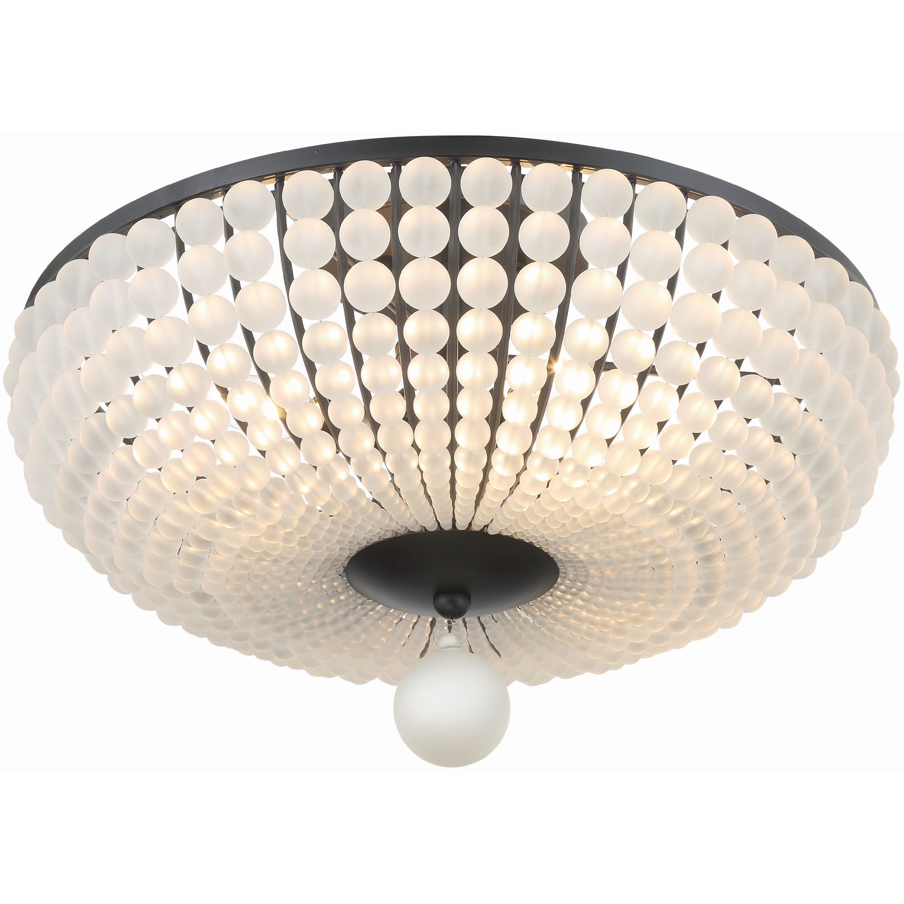 Black beaded flush mount light sale