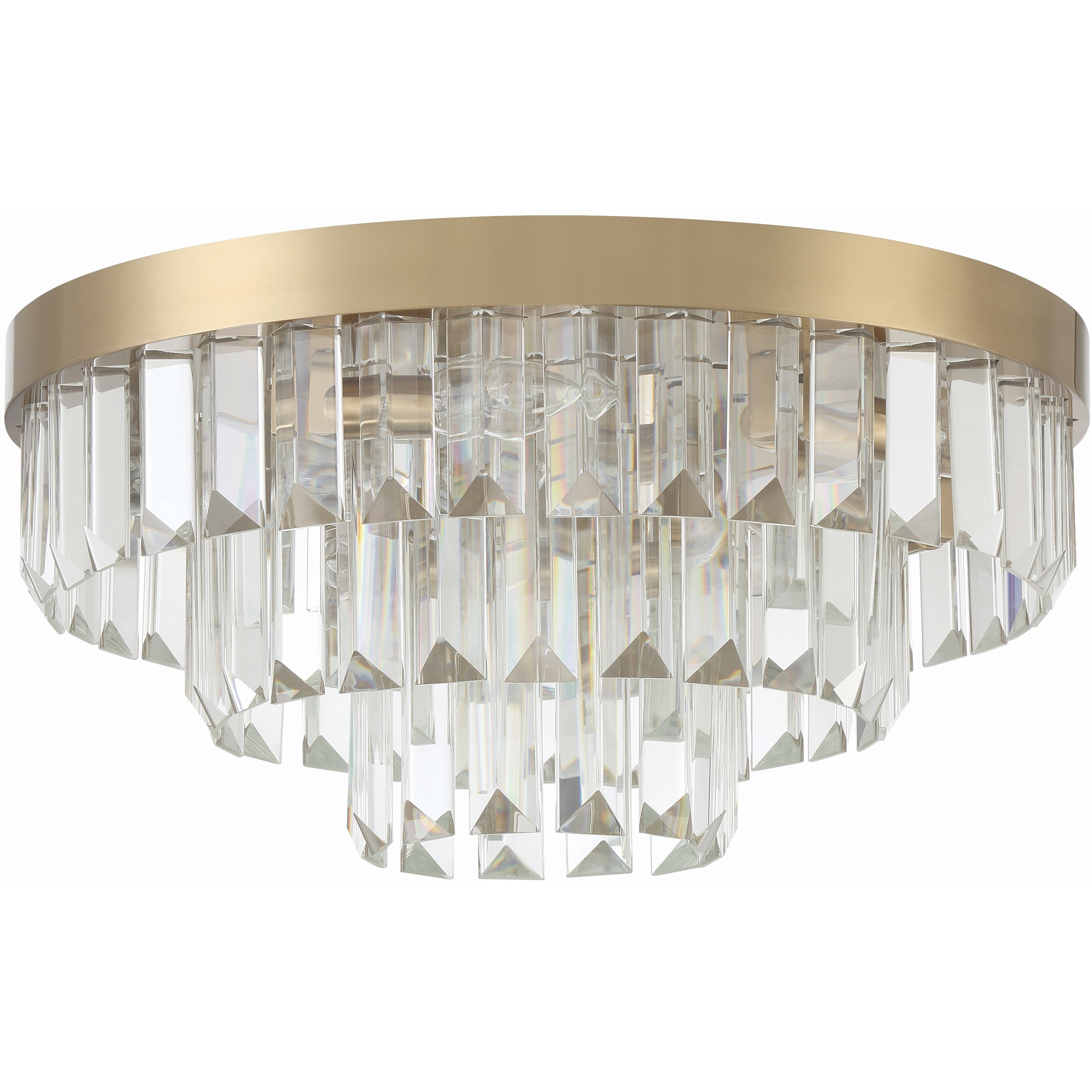 Hayes 8 Light 18 inch Aged Brass Flush Ceiling Light