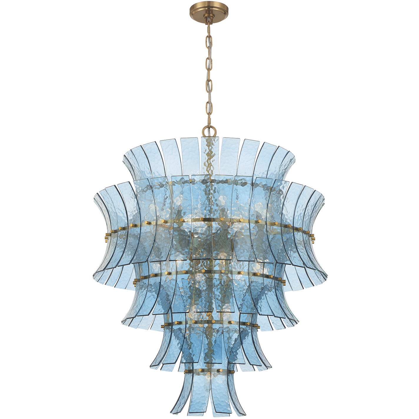 Abigail 21 Light 29.5 inch Aged Brass Chandelier Ceiling Light in Blue