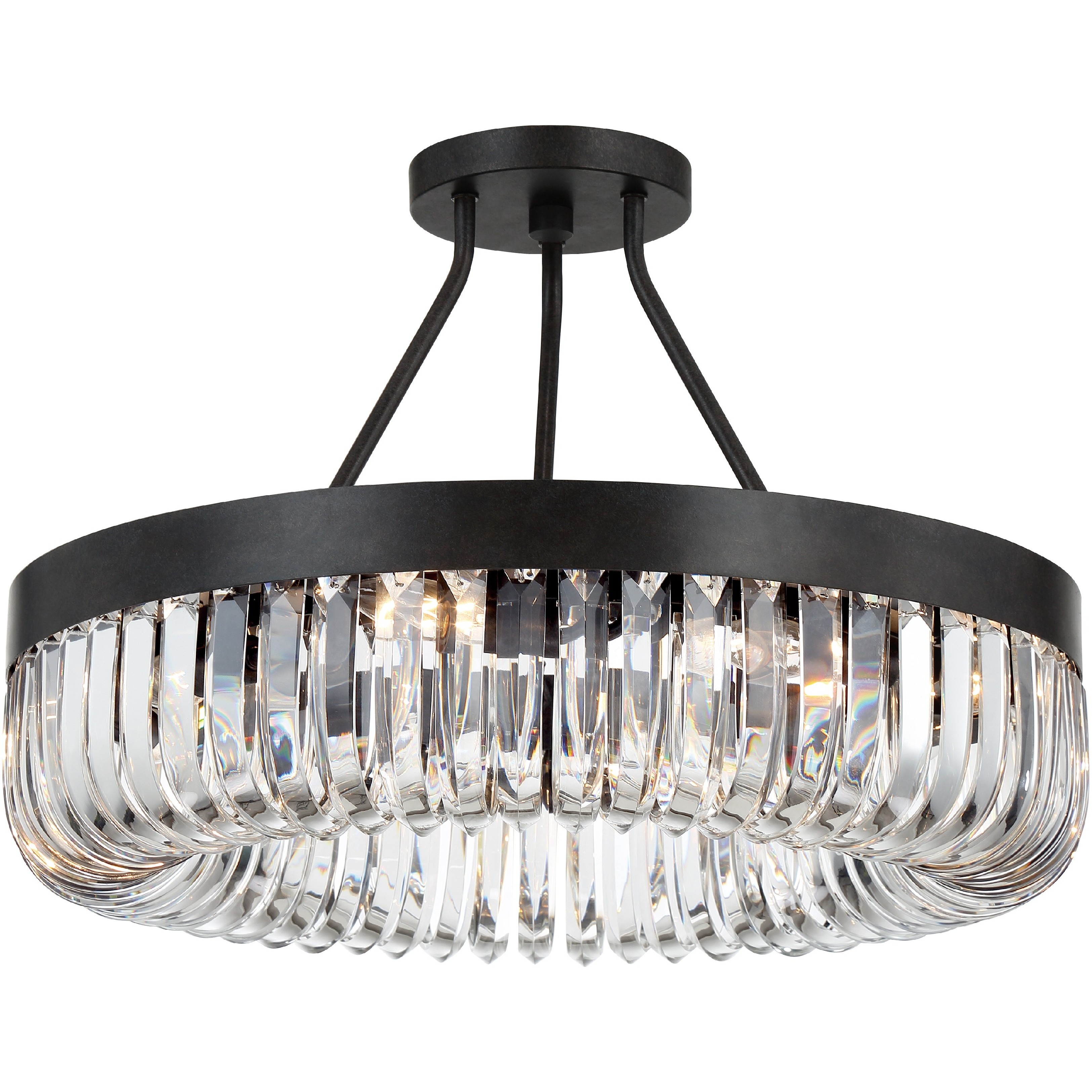 Alister 8 Light 23.25 inch Charcoal Bronze Semi Flush Ceiling Light