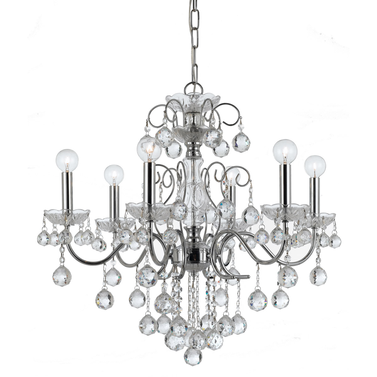 Imperial 6 Light 24 inch Polished Chrome Chandelier Ceiling Light