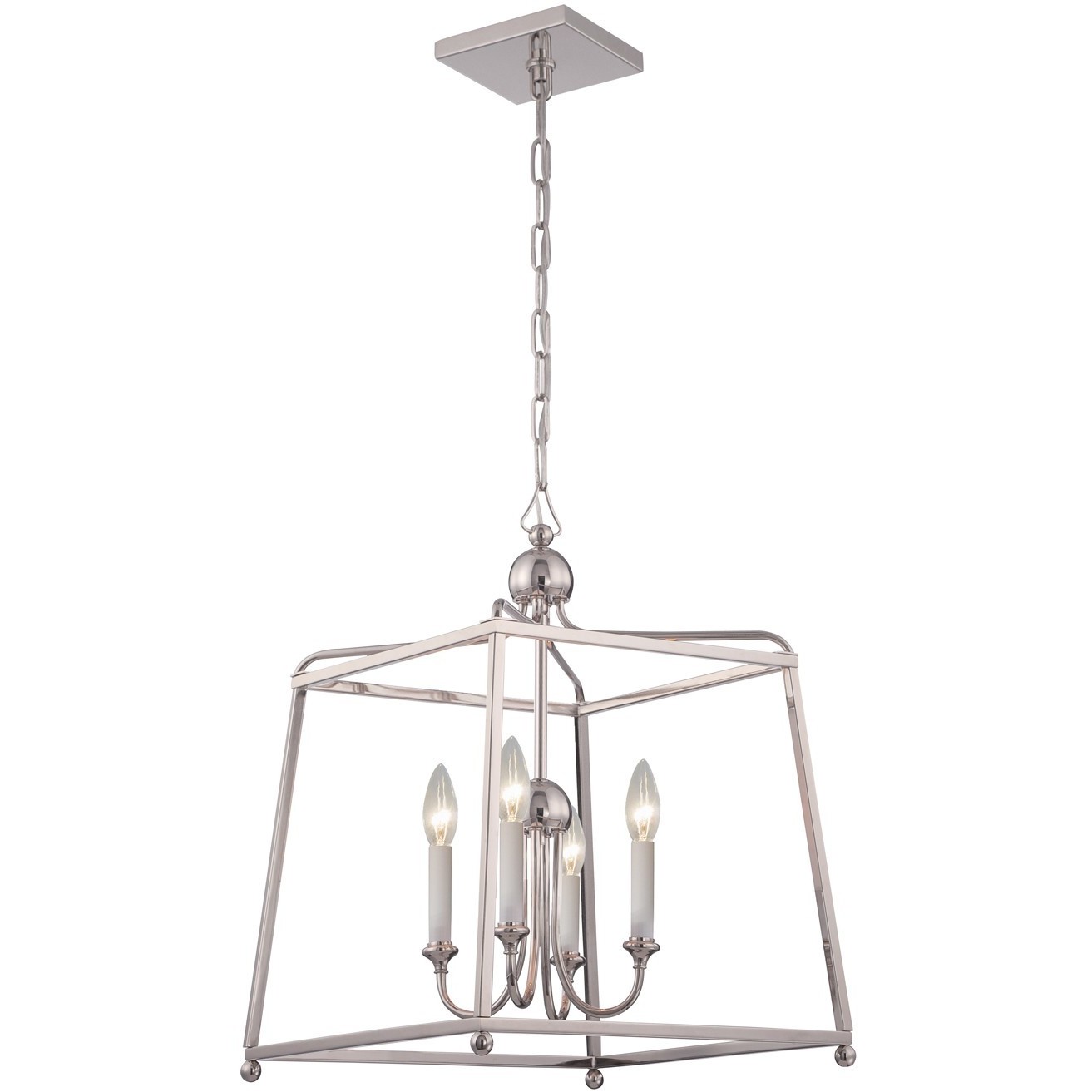 Sylvan 4 Light 16 inch Polished Nickel Lantern Chandelier Ceiling Light