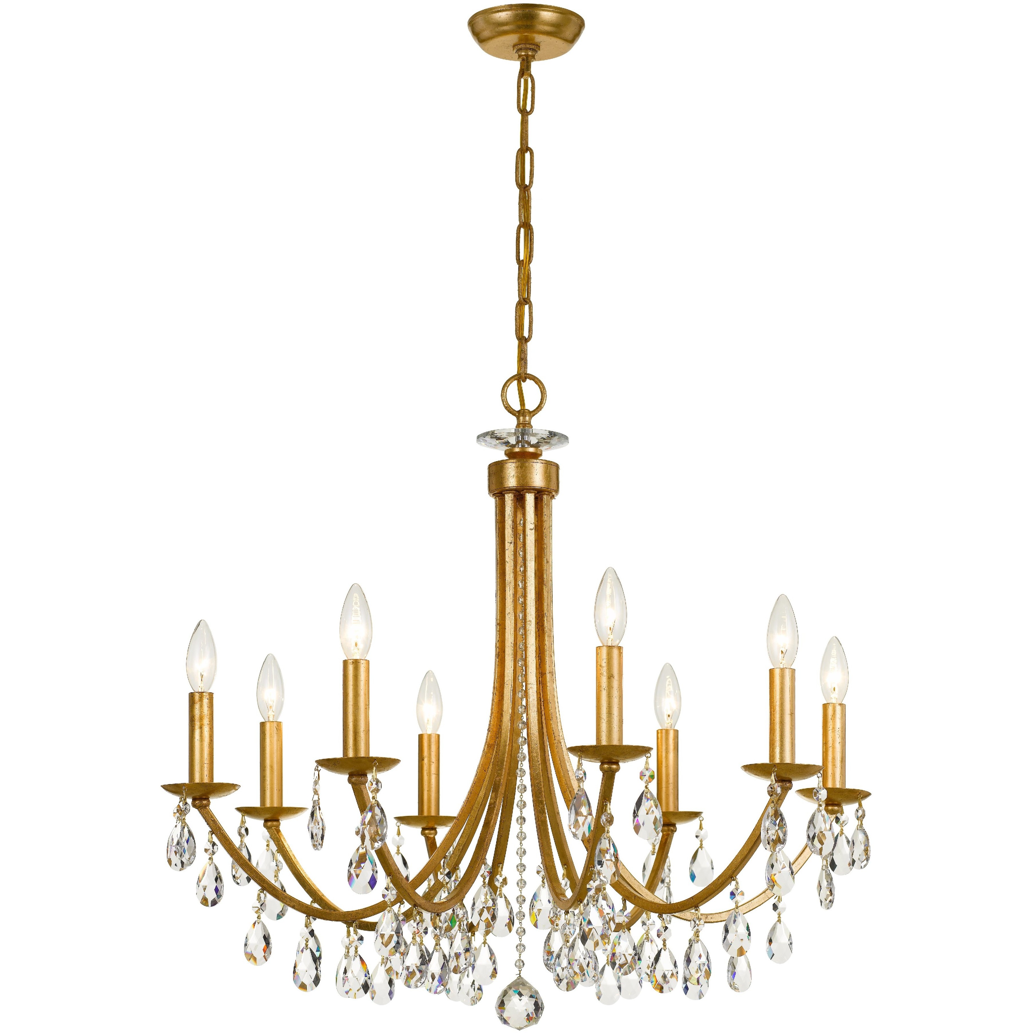 Bridgehampton 8 Light 28 inch Antique Gold Chandelier Ceiling Light in Clear Spectra
