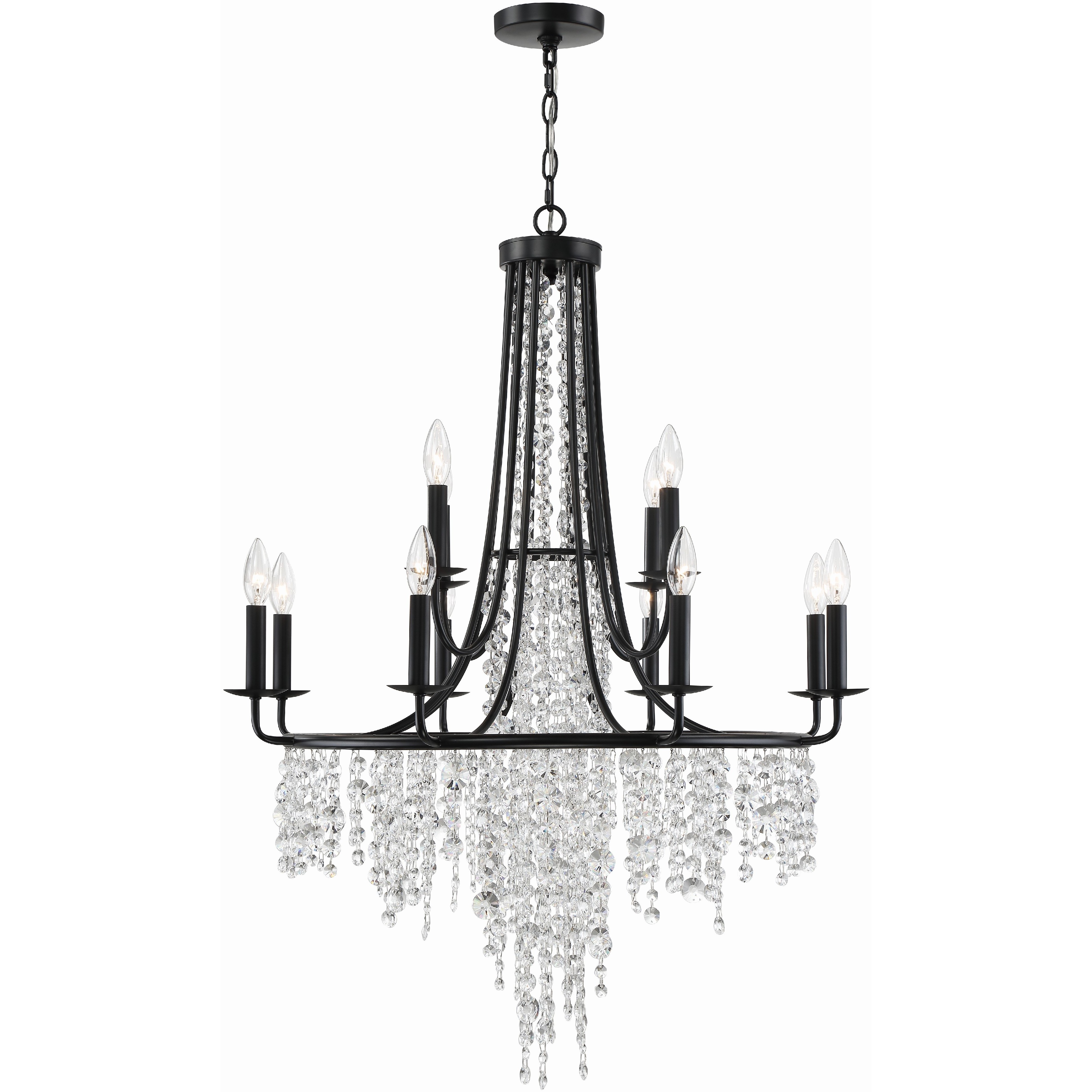 Gabrielle 12 Light 30 inch Matte Black Chandelier Ceiling Light