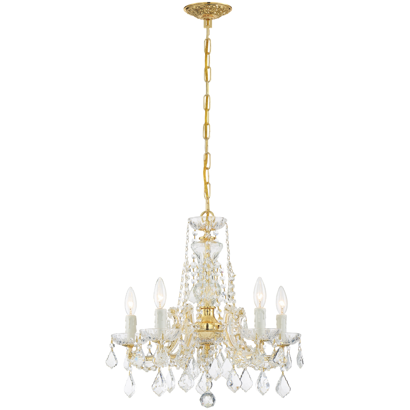Maria Theresa 5 Light 20 inch Gold Chandelier Ceiling Light in Clear Hand Cut