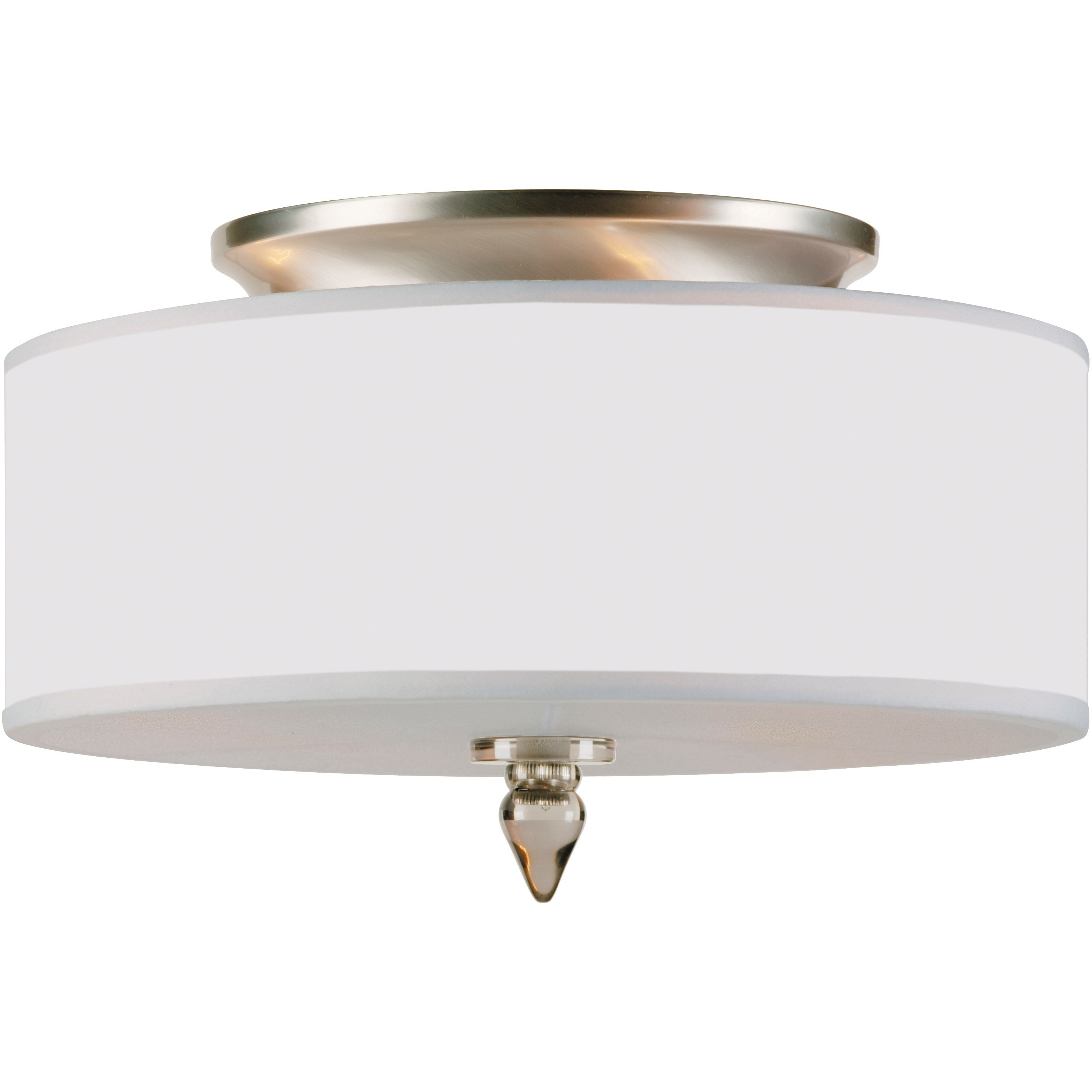 Luxo 3 Light 14 inch Satin Nickel Semi Flush Ceiling Light