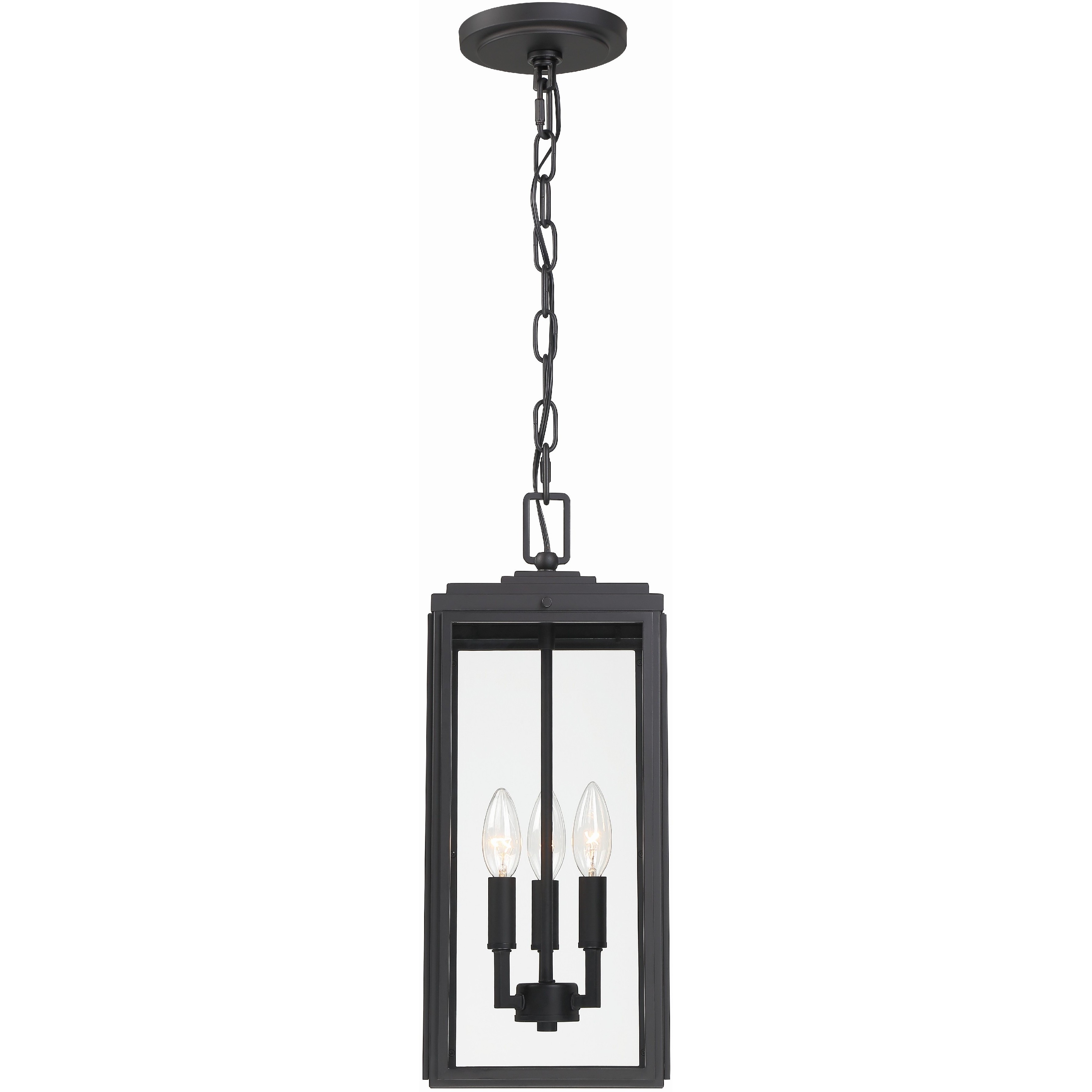 Byron 3 Light 7.5 inch Matte Black Outdoor Pendant