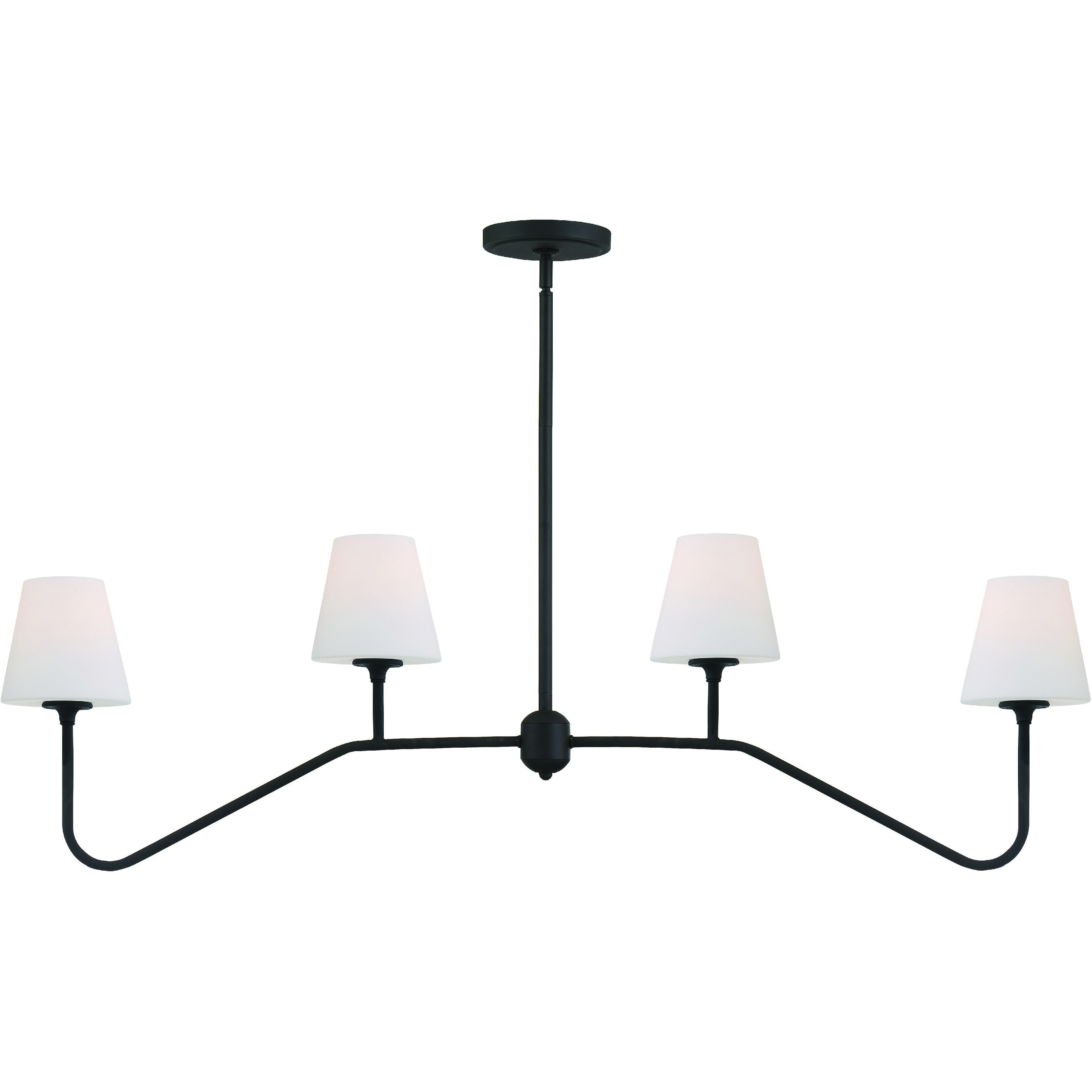 Keenan 4 Light 48 inch Black Forged Linear Chandelier Ceiling Light