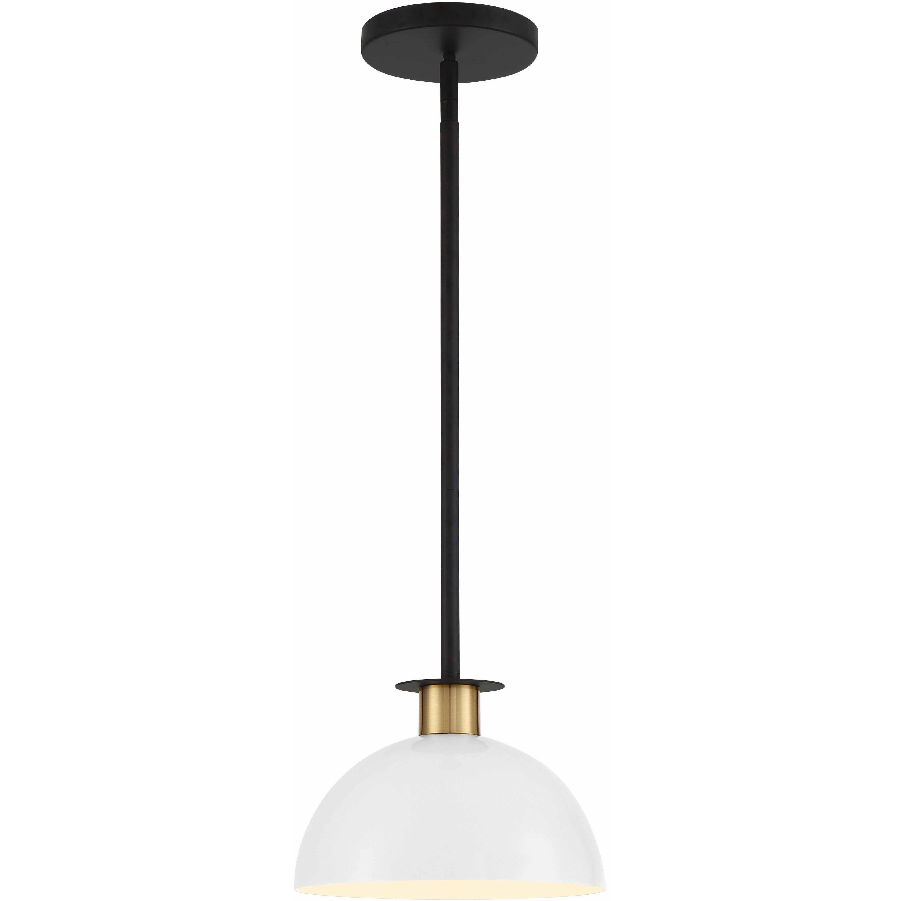 Gigi 1 Light 10 inch Black and Aged Brass Mini Pendant Ceiling Light