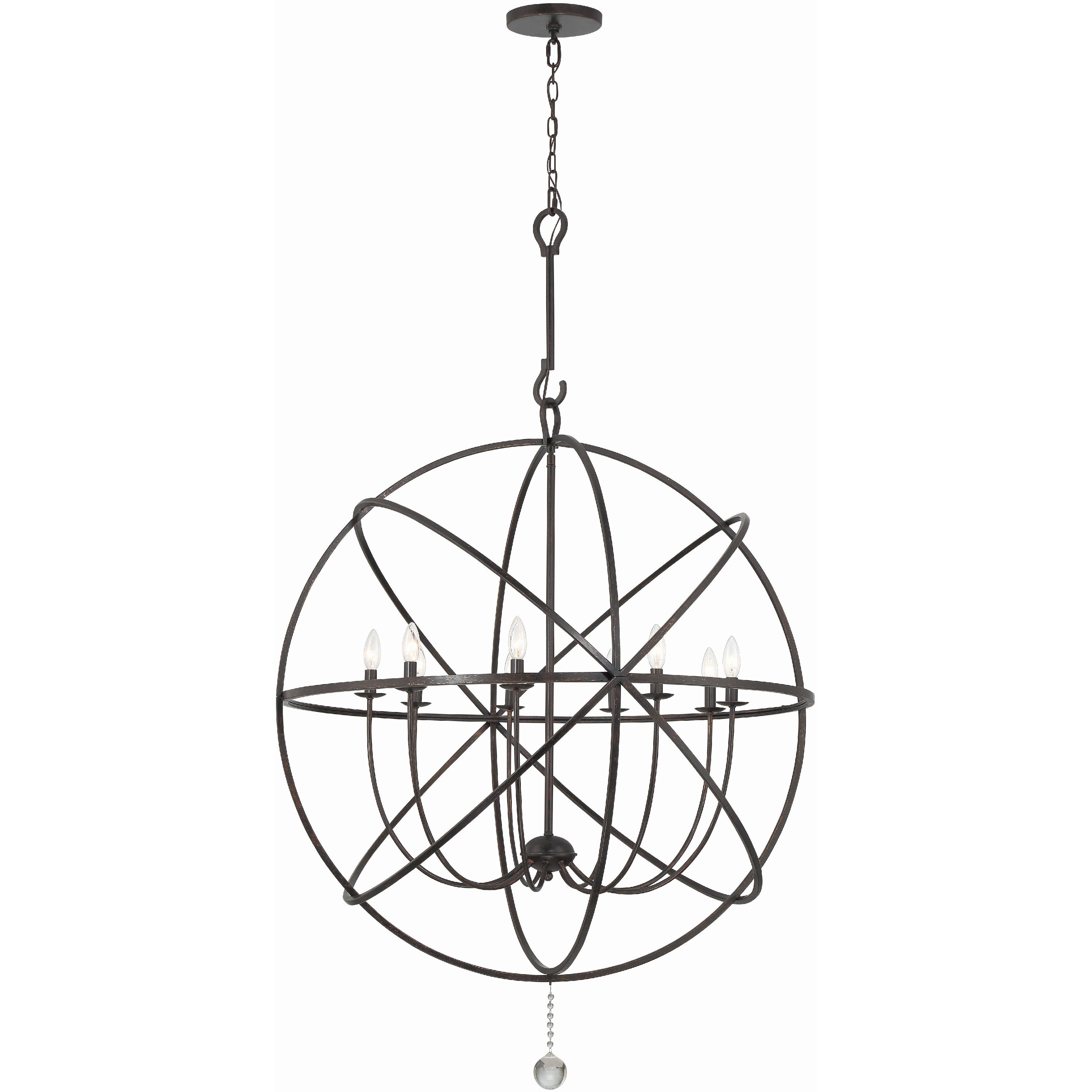 Solaris 9 Light 40 inch English Bronze Chandelier Ceiling Light