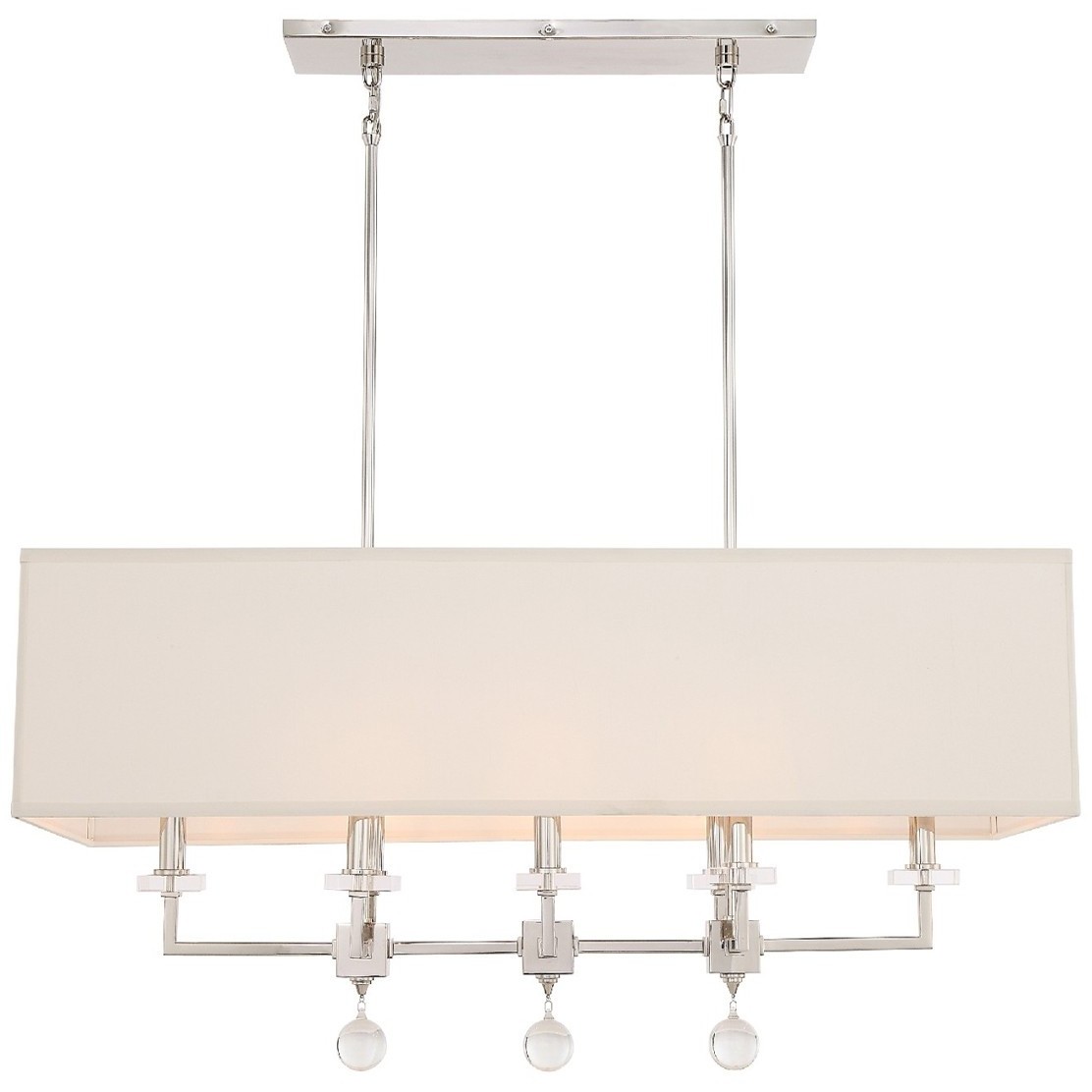 Paxton 8 Light 38 inch Polished Nickel Linear Chandelier Ceiling Light