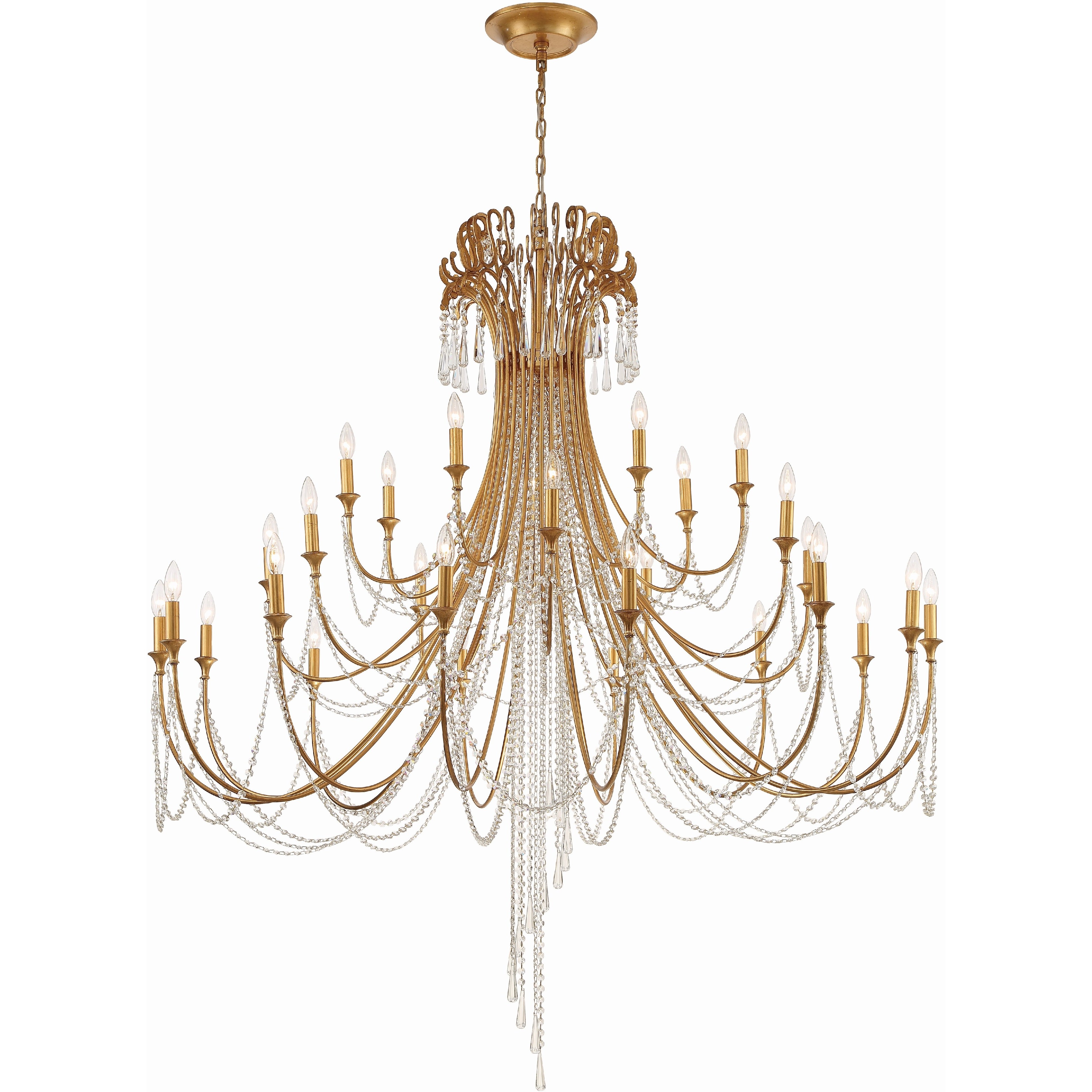 Arcadia 28 Light 61 inch Antique Gold Chandelier Ceiling Light