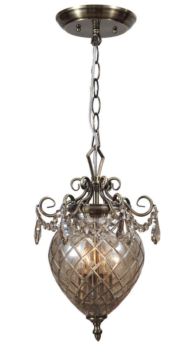 Avery 2 Light 9 inch Antique Brass Pendant Ceiling Light