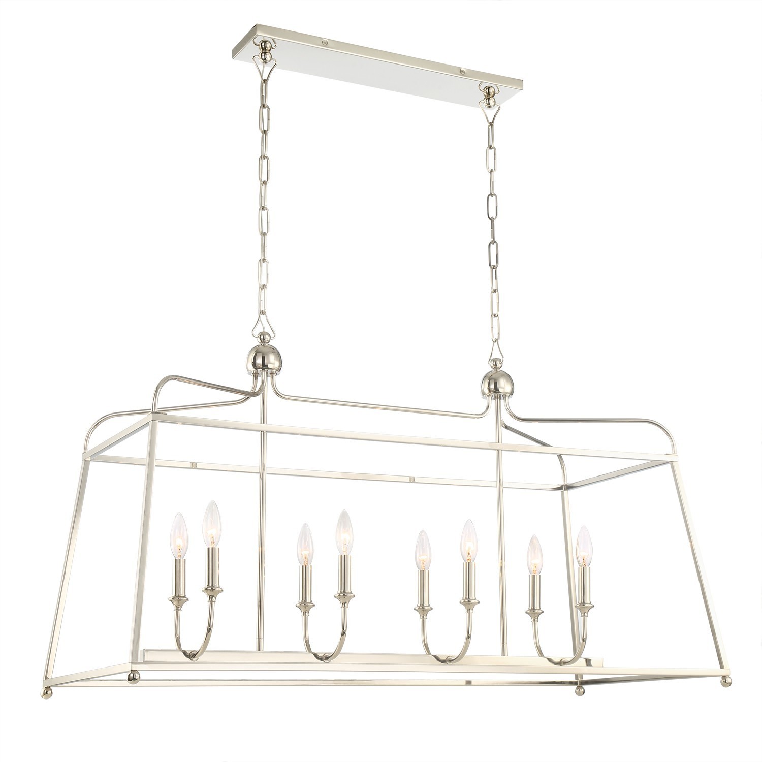 Sylvan 8 Light 42 inch Polished Nickel Linear Chandelier Ceiling Light