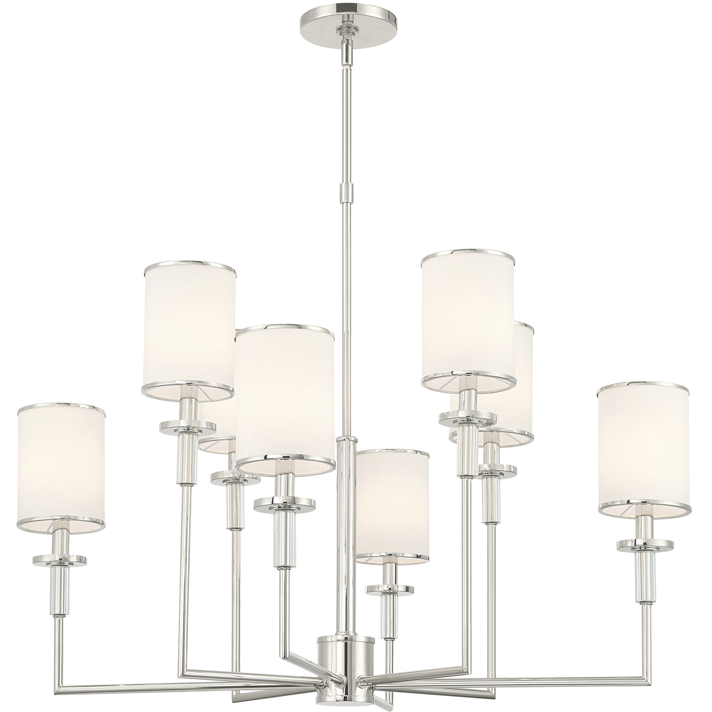 Hatfield 8 Light 33.25 inch Polished Nickel Chandelier Ceiling Light