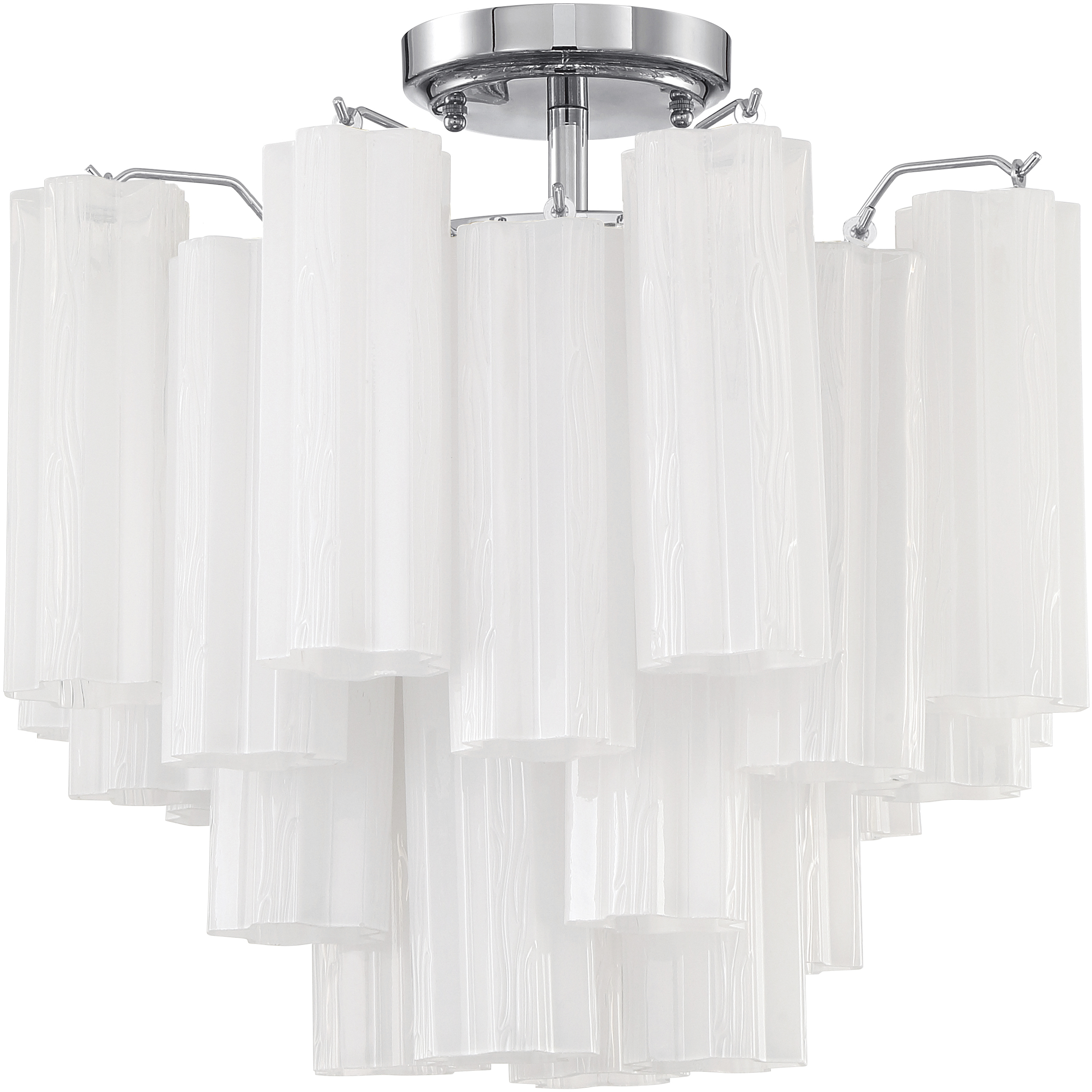 Addis 4 Light 17.75 inch Polished Chrome Semi Flush Ceiling Light in White