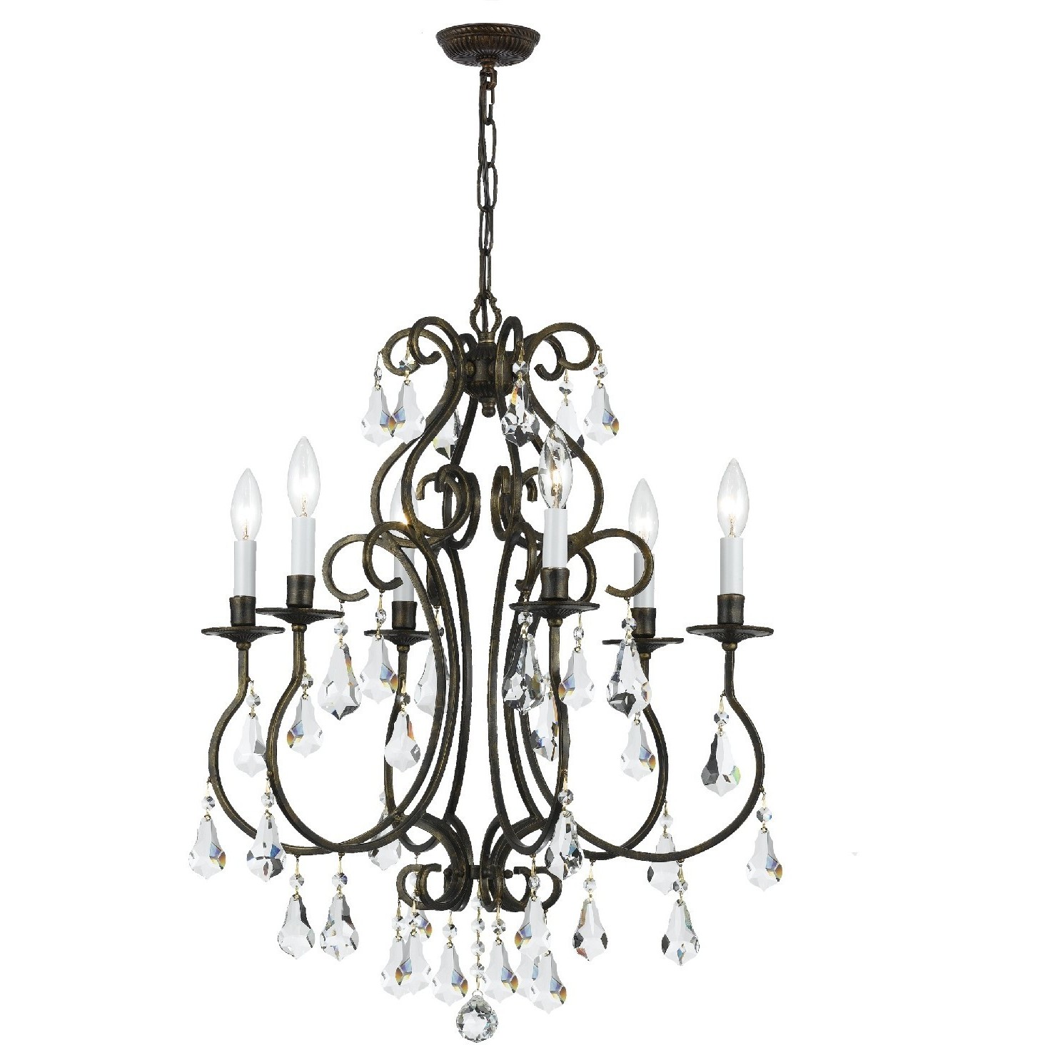Ashton 6 Light 21.5 inch English Bronze Chandelier Ceiling Light in Clear Hand Cut